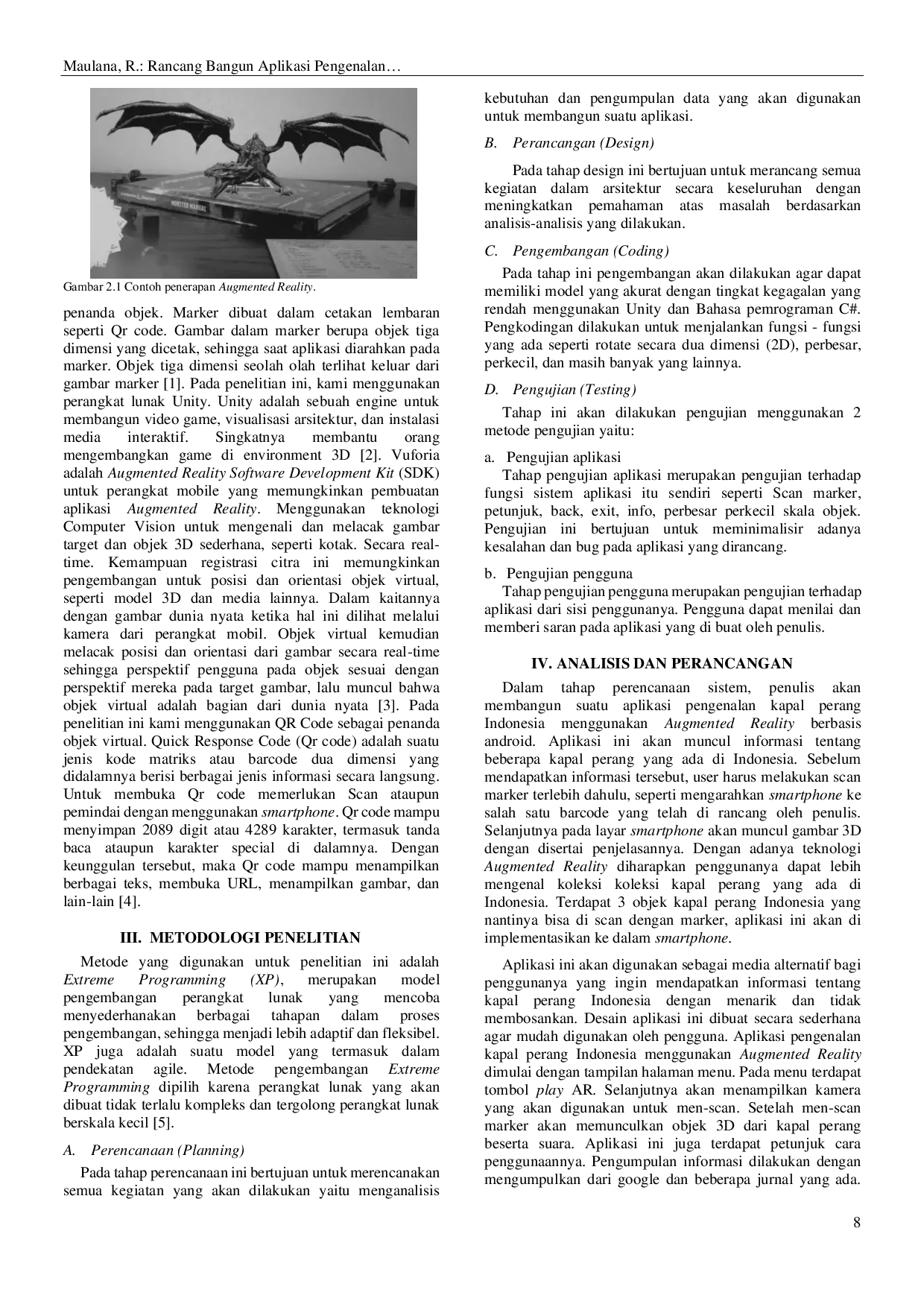 JURIS Rancang Bangun Aplikasi Pengenalan Kapal Perang Indonesia Menggunakan Augmented Reality