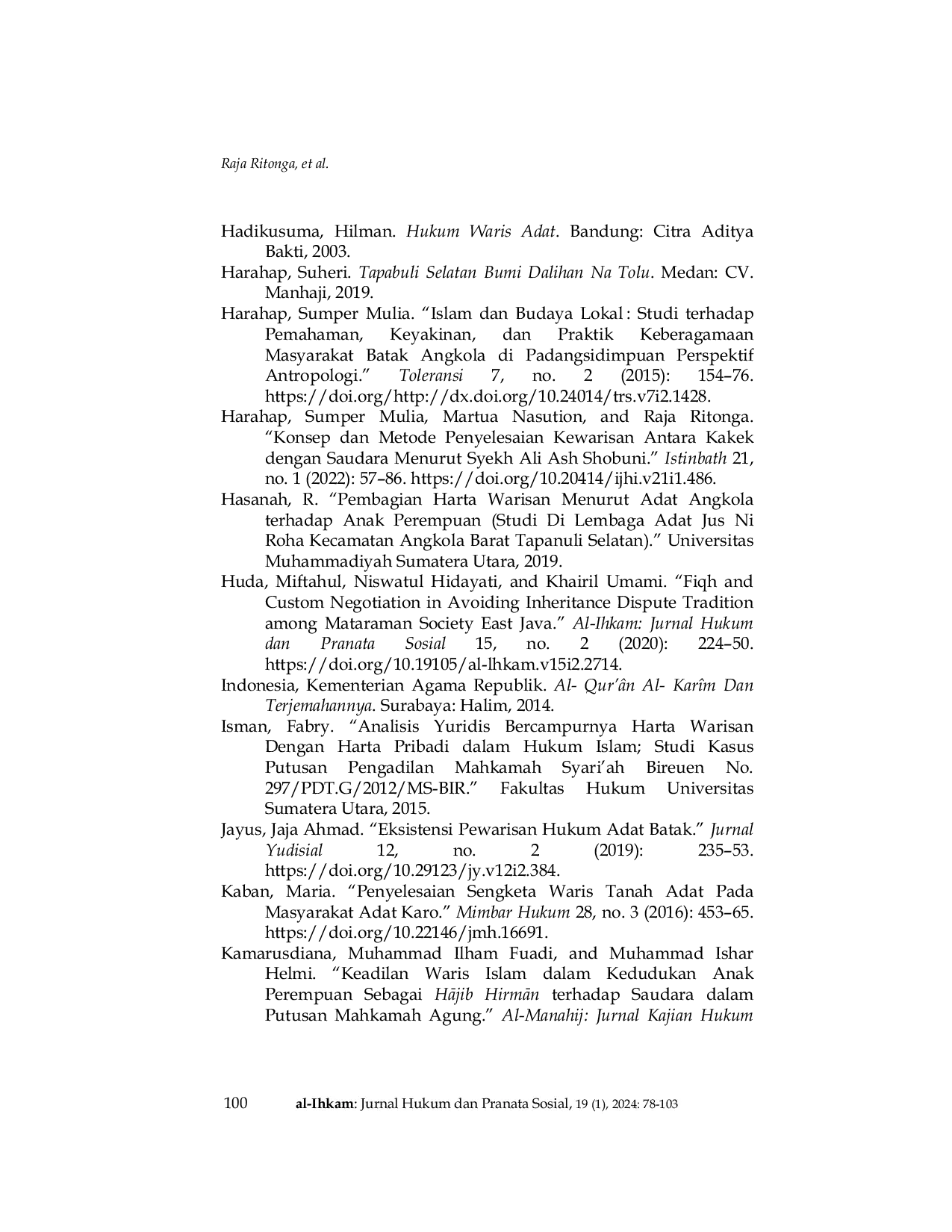 JURIS Portion of Married Daughters in Inheritance Share among Angkola Batak Community