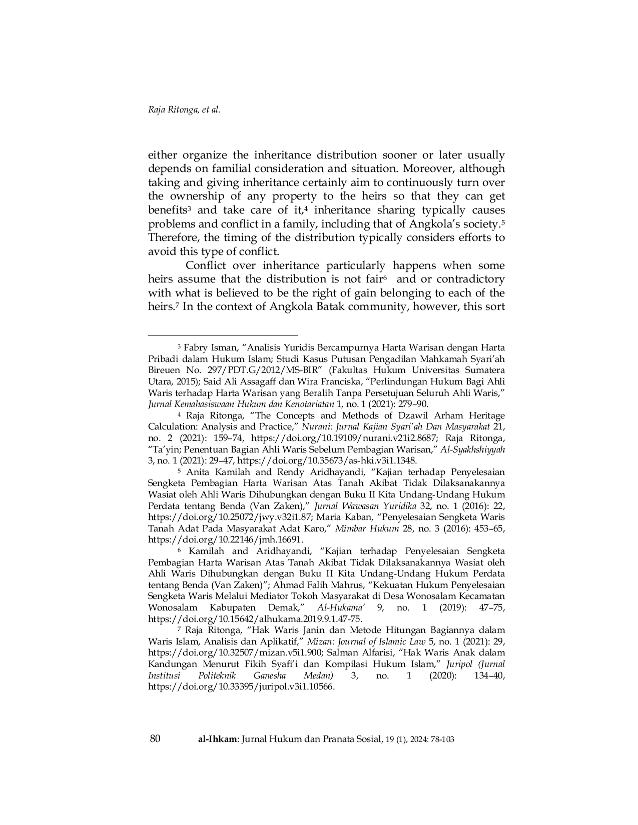 JURIS Portion of Married Daughters in Inheritance Share among Angkola Batak Community