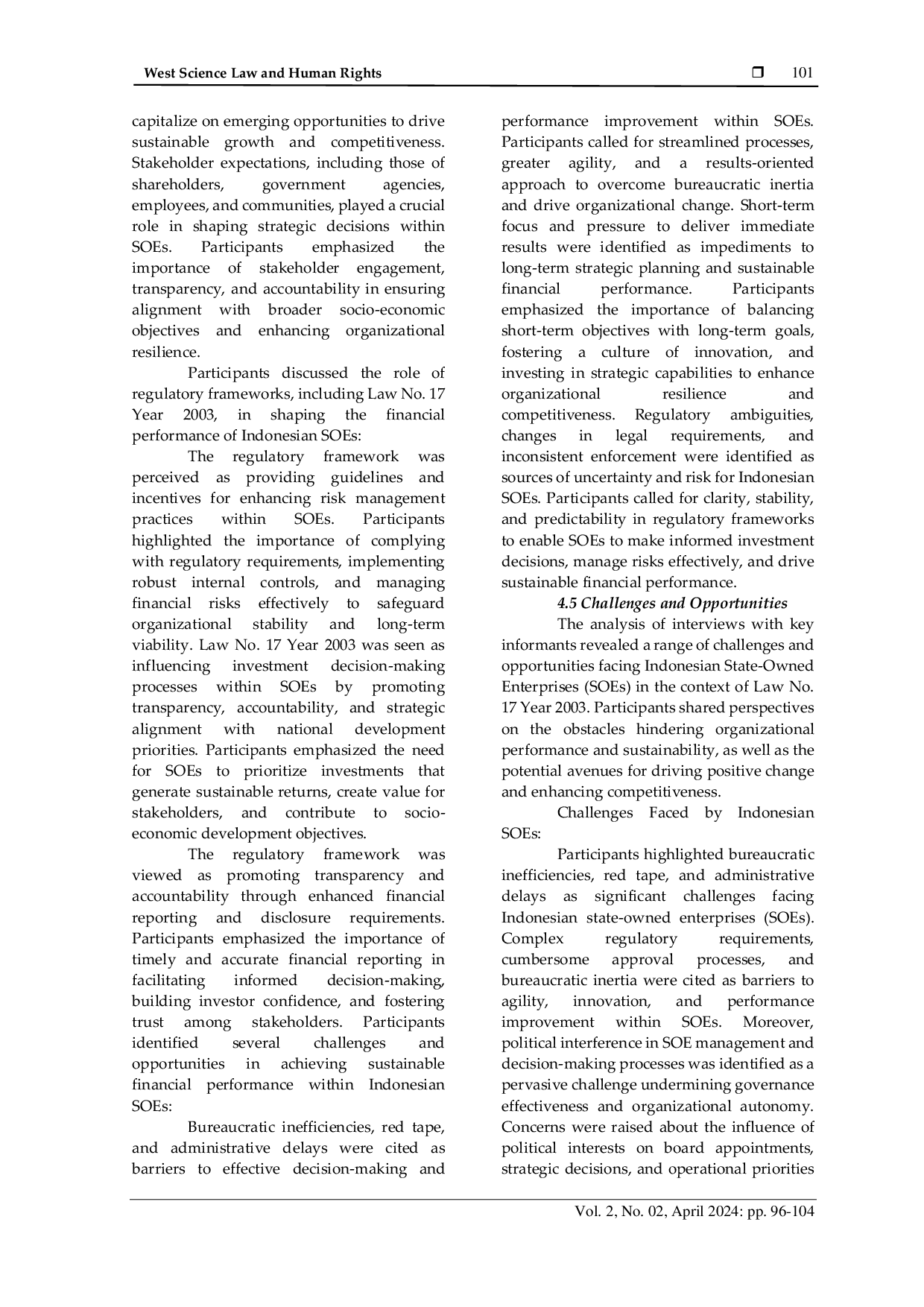 JURIS The Role of Law No 17 Year 2003 in Promoting Sustainable Financial Performance of State Owned Enterprises in Indonesia