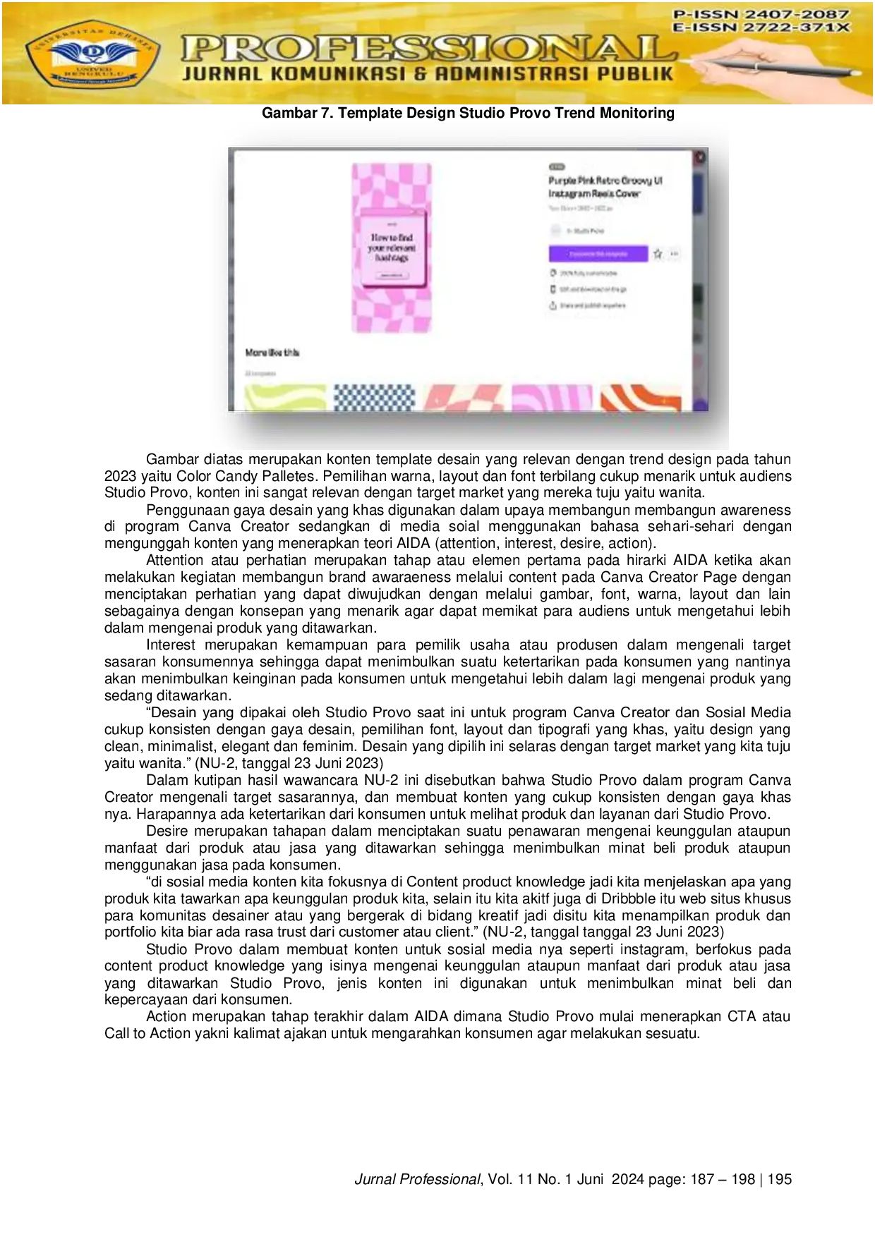 JURIS Pemanfaatan Program Canva Creator Dalam Menumbuhkan Brand Awareness Studio Provo