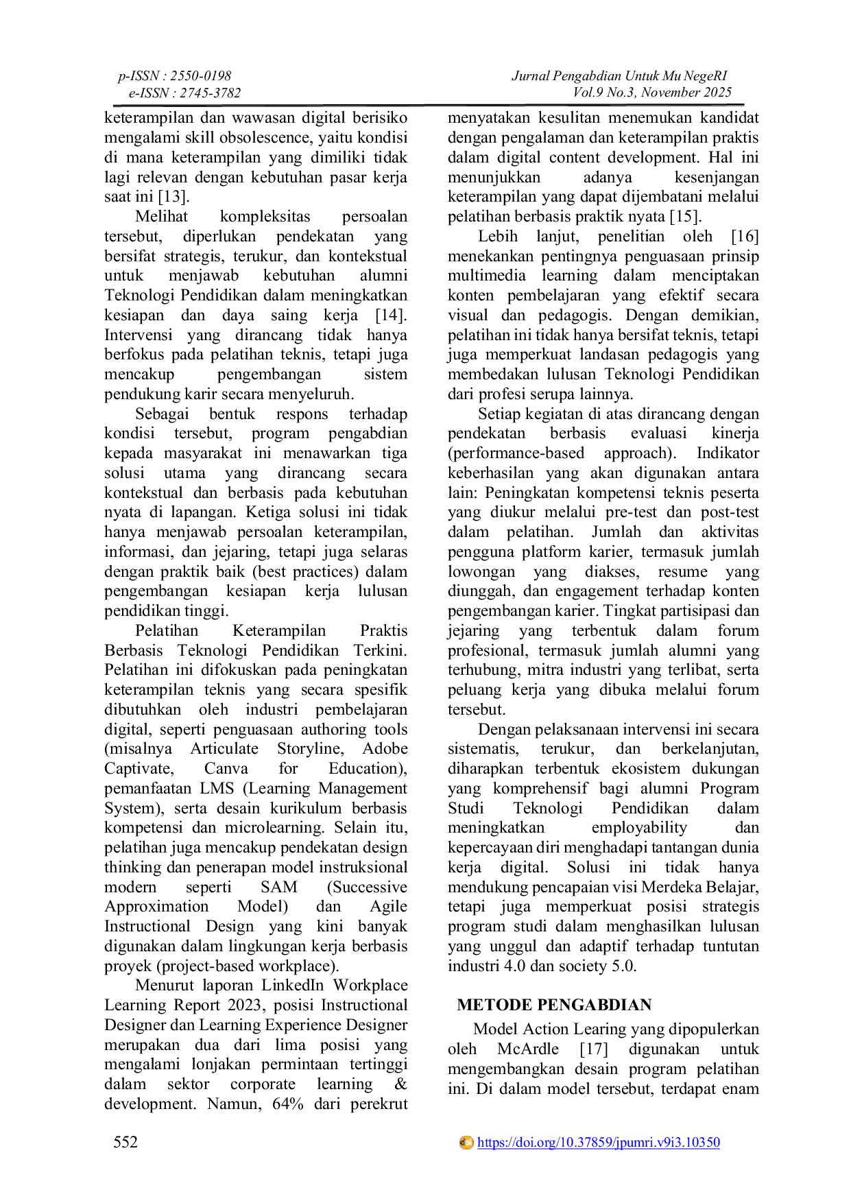 JURIS Strategi Penguatan Daya Saing Lulusan Teknologi Pendidikan Sebagai Desainer Pembelajaran Di Industri