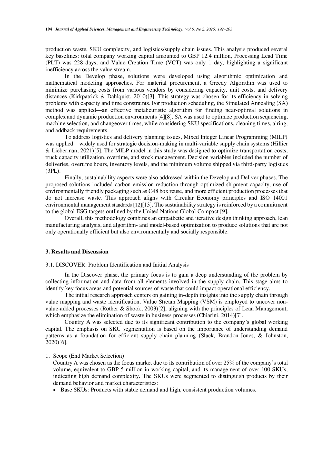 JURIS Application of Design Thinking Double Diamond Framework and Optimization Methods for Optimizing the Supply Chain of Multinational Cigarette Companies Using Value Stream Mapping Tools