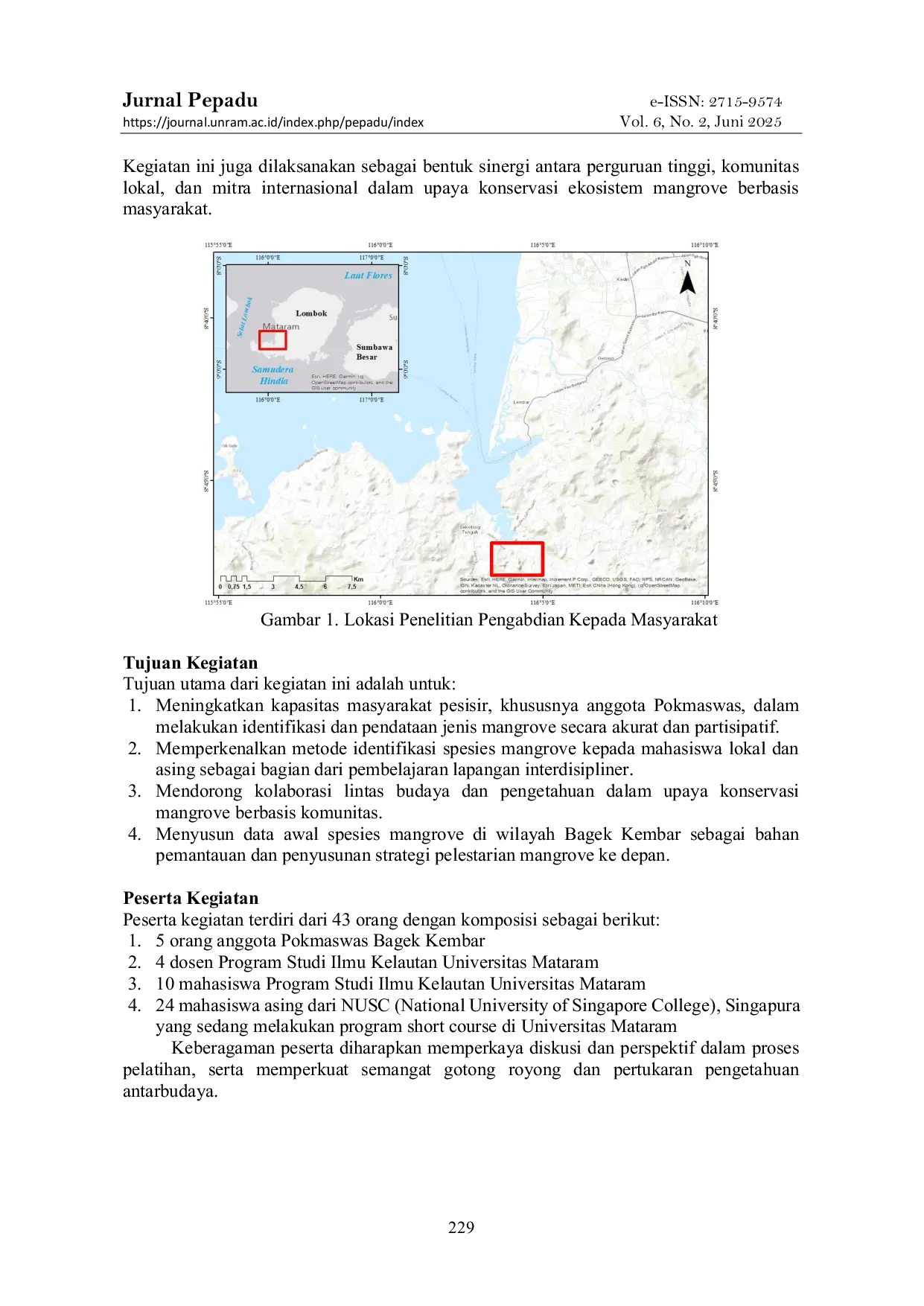 JURIS Pelatihan Pendataan Jenis Mangrove Dalam Upaya Peningkatan Kapasitas Masyarakat Pesisir Di Bagek Kembar Sekotong Lombok Barat