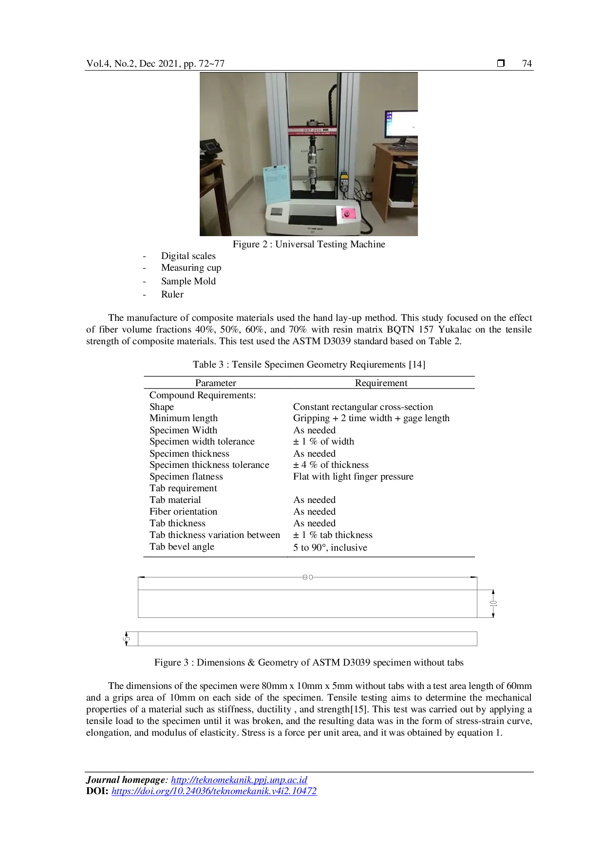 juris Analysis of Tensile Strength of Citronella Cymbopogon Nardus Fiber Reinforced Composite Materials