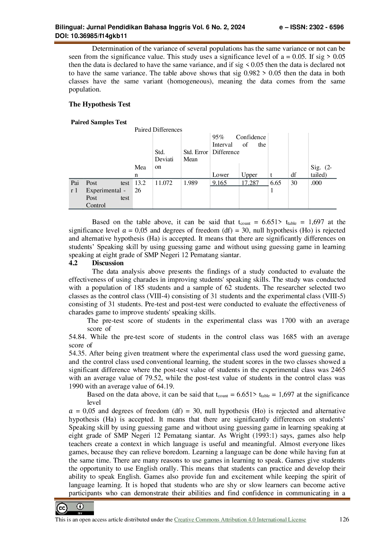 JURIS The Use Of Guessing Game To Improve Students Speaking Skill Grade VIII At SMP NEGERI 12 Pematang Siantar