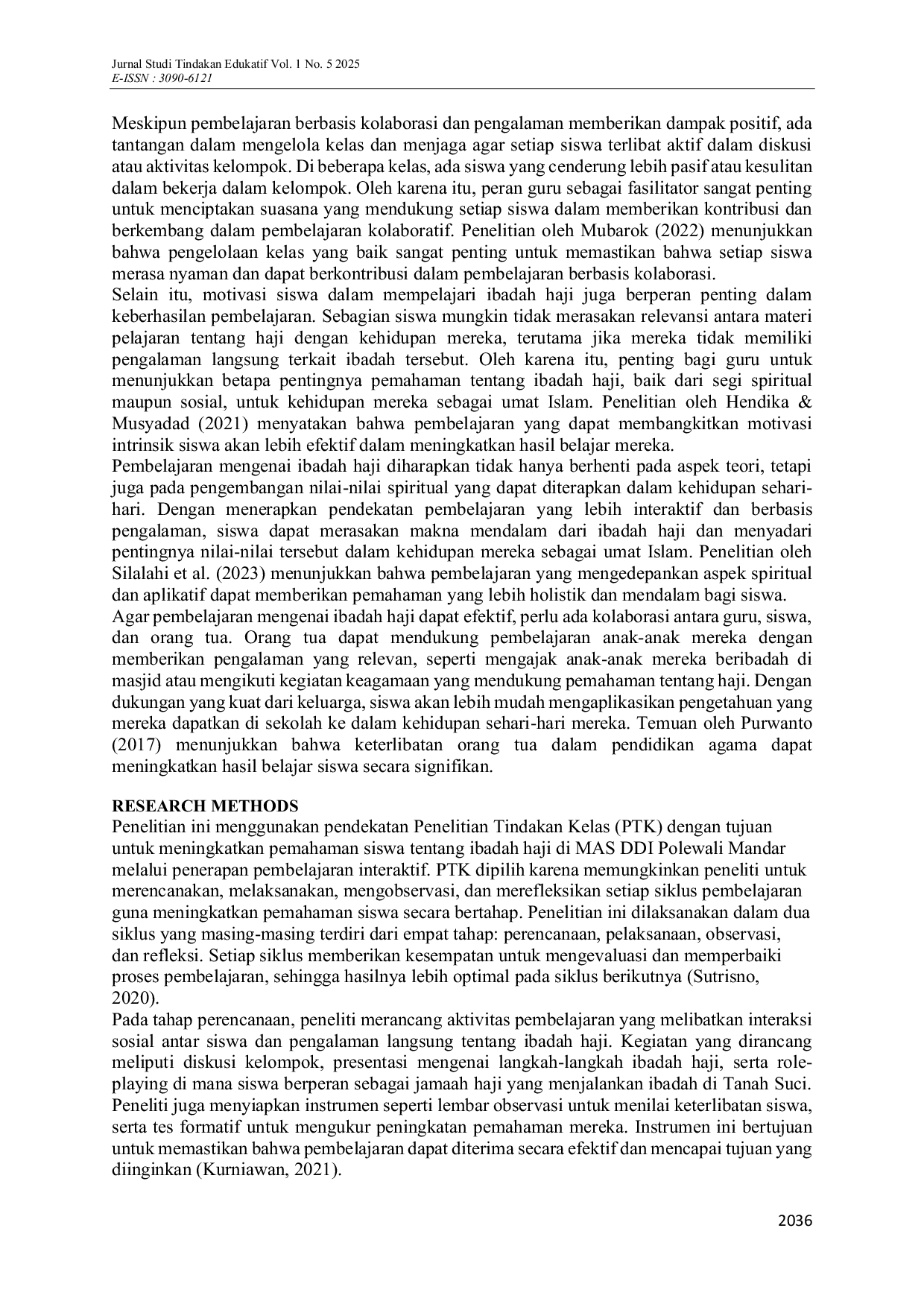 JURIS Enhancing Students Understanding of Hajj Rituals through Interactive Learning at MAS DDI Polewali Mandar