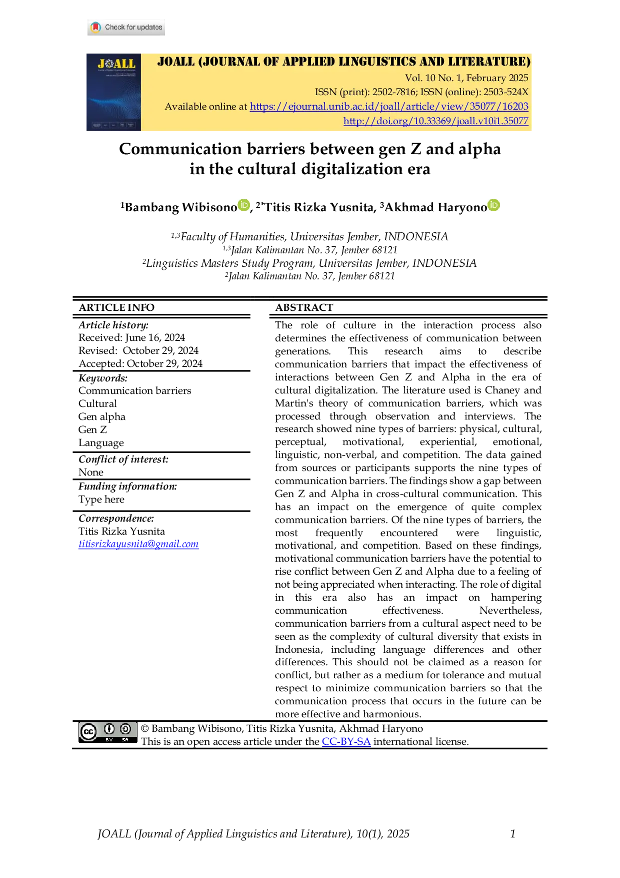 JURIS Communication barriers between gen Z and alpha in the cultural digitalization era