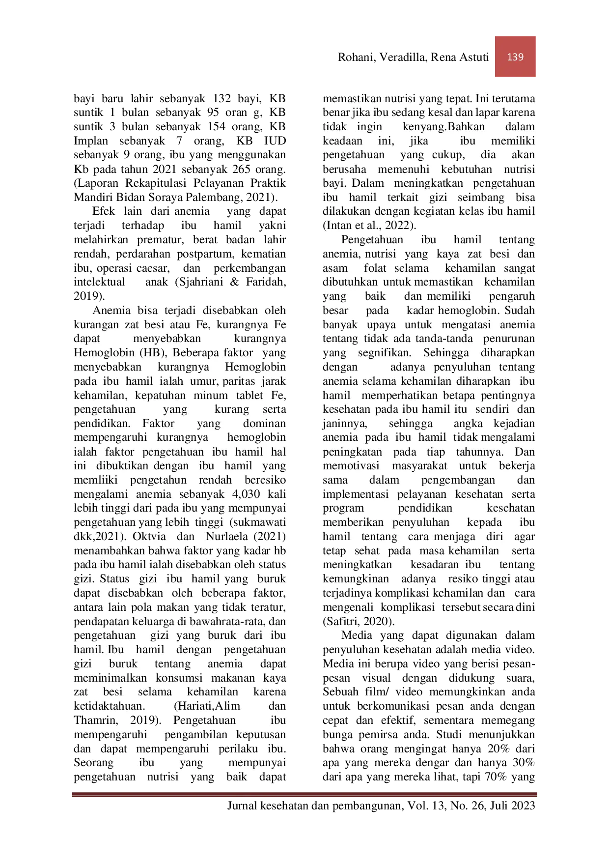 JURIS PENGARUH PEMBERIAN KONSELING DENGAN MEDIA VIDEO DAN BOOKLET TERHADAP PENINGKATAN PENGETAHUAN KONSUMSI TABLET FE PADA IBU HAMIL ANEMIA