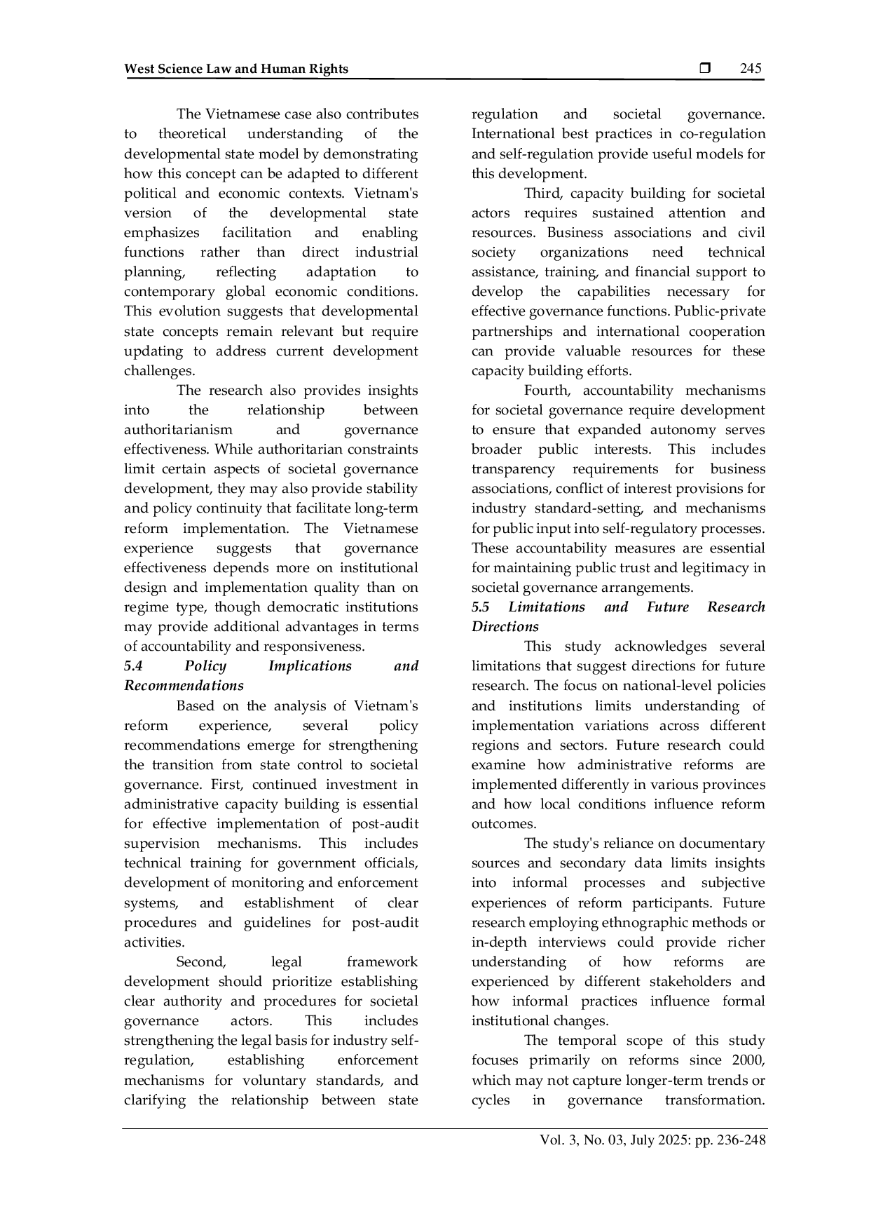 JURIS From State Control to Societal Governance Fostering Private Enterprise and Societal Autonomy in Vietnam s Administrative Reforms