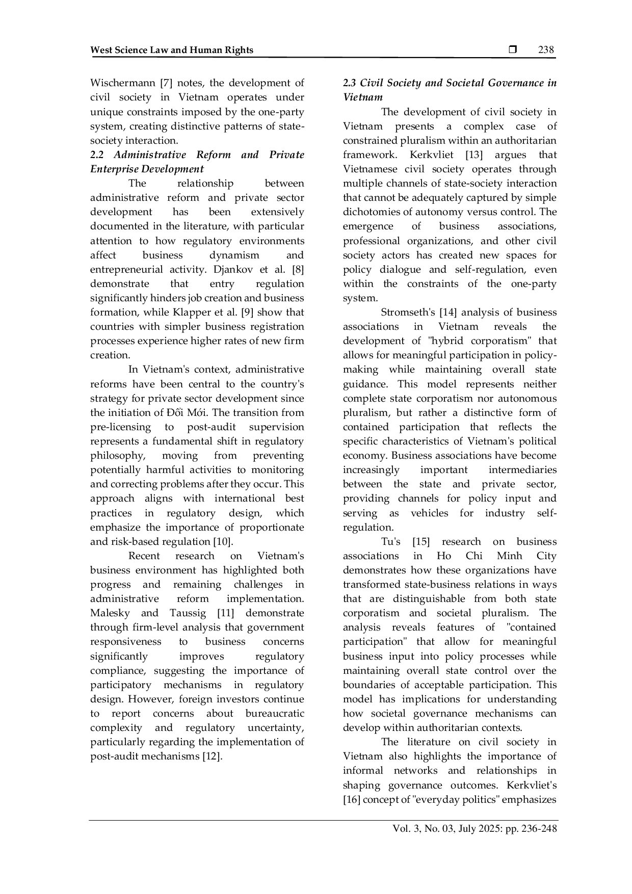 JURIS From State Control to Societal Governance Fostering Private Enterprise and Societal Autonomy in Vietnam s Administrative Reforms