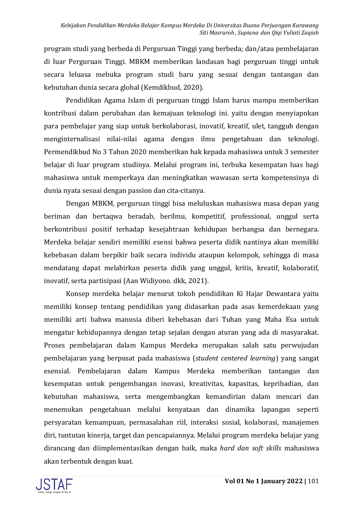 JURIS Kebijakan Pendidikan Merdeka Belajar Kampus Merdeka di Universitas Buana Perjuangan Karawang