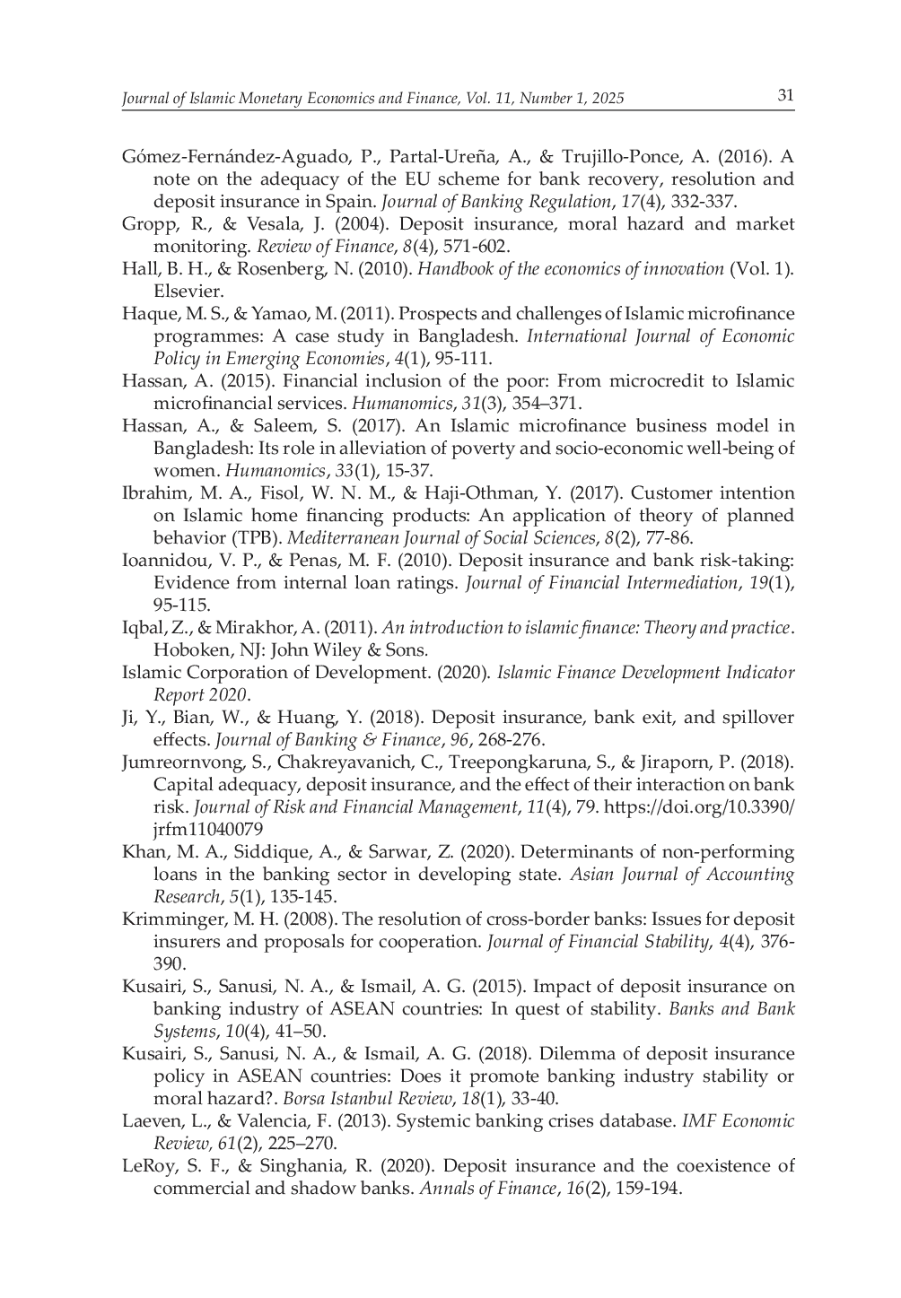 JURIS The Role of Deposit Insurance in Supporting Islamic Microfinance Institutions Insights from Indonesia