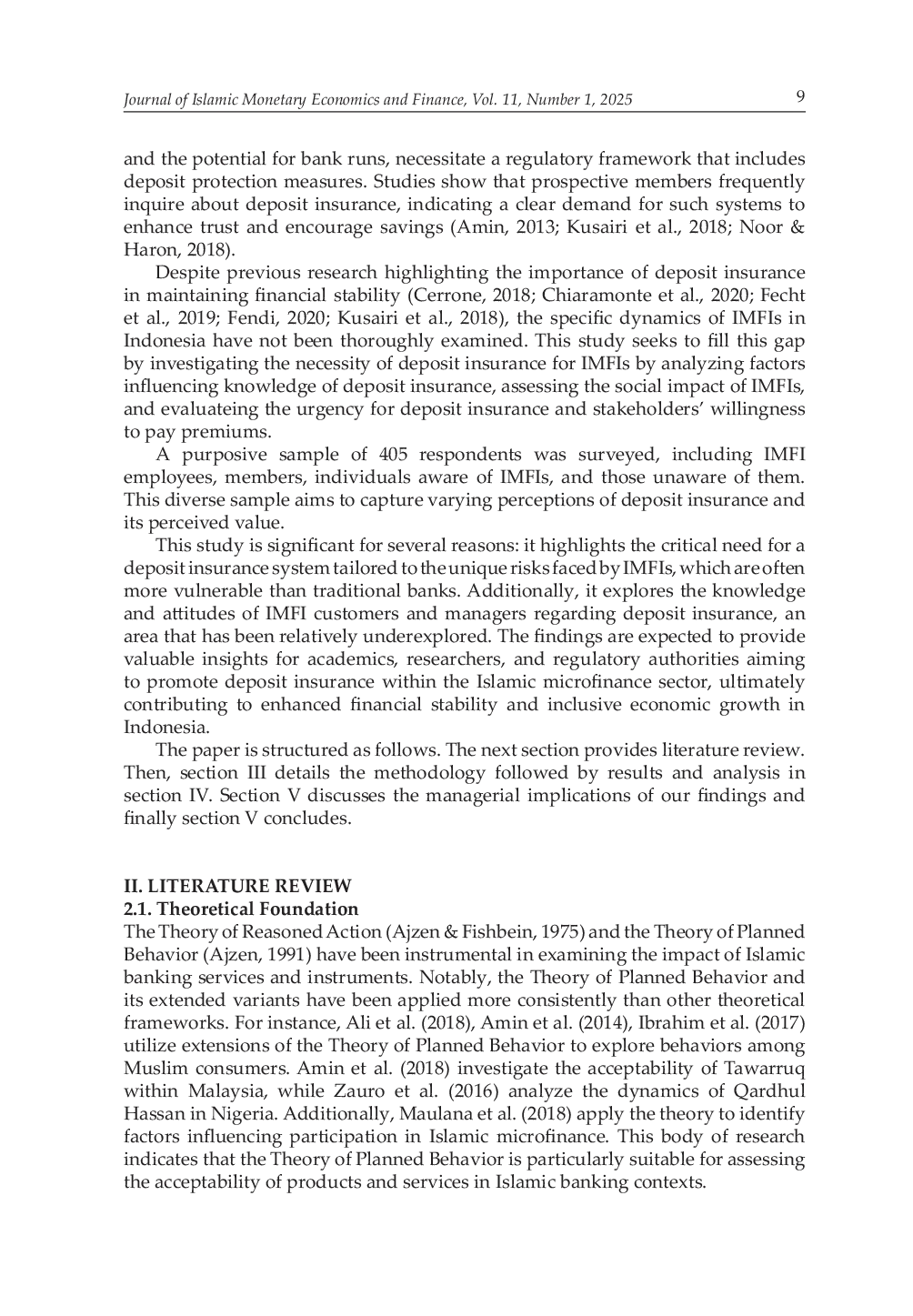 JURIS The Role of Deposit Insurance in Supporting Islamic Microfinance Institutions Insights from Indonesia