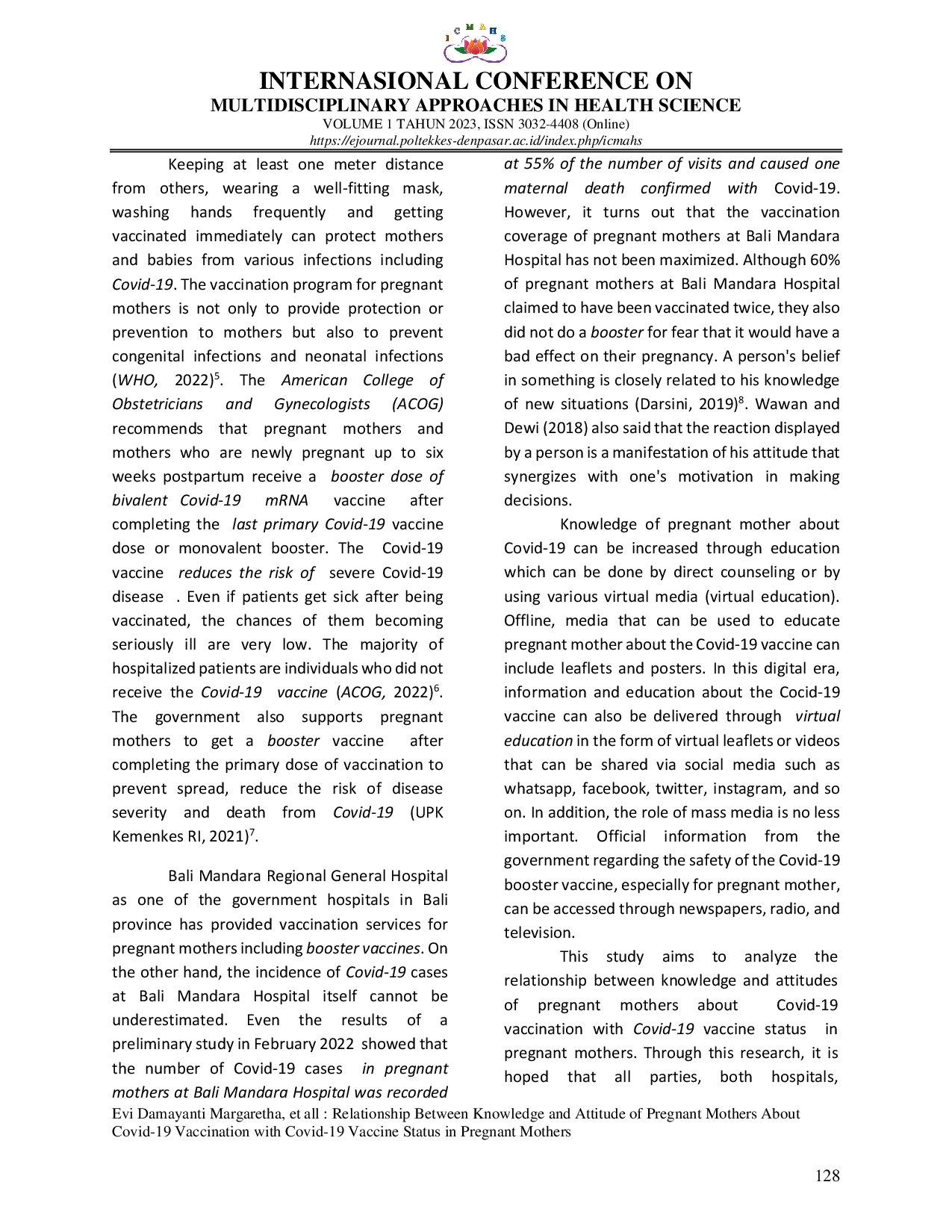JURIS Relationship between Knowledge and Attitude of Pregnant Mothers About Covid 19 Vaccination with Covid 19 Vaccine Status in Pregnant Mothers