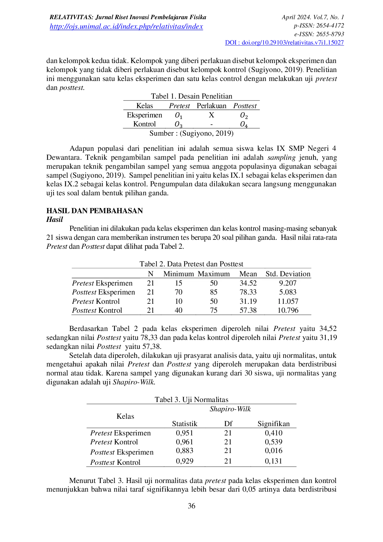JURIS Penerapan Model Pembelajaran Students Teams Achievement Division Stad Berbantuan Flashcard Terhadap Minat Dan Peningkatan Hasil Belajar Siswa