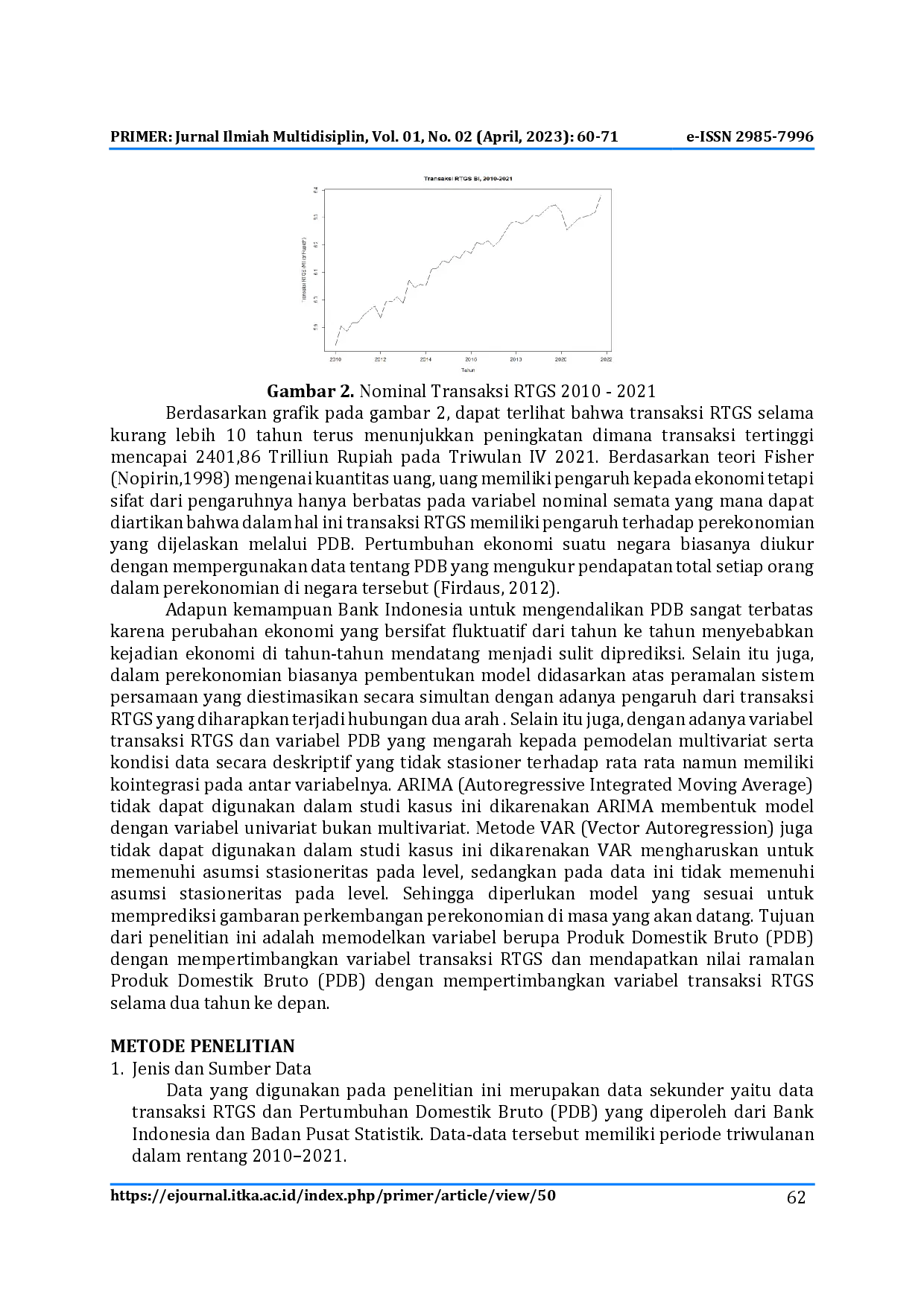 juris Pemodelan Produk Domestik Bruto PDB Dengan Pendekatan Vector Error Correction Model VECM