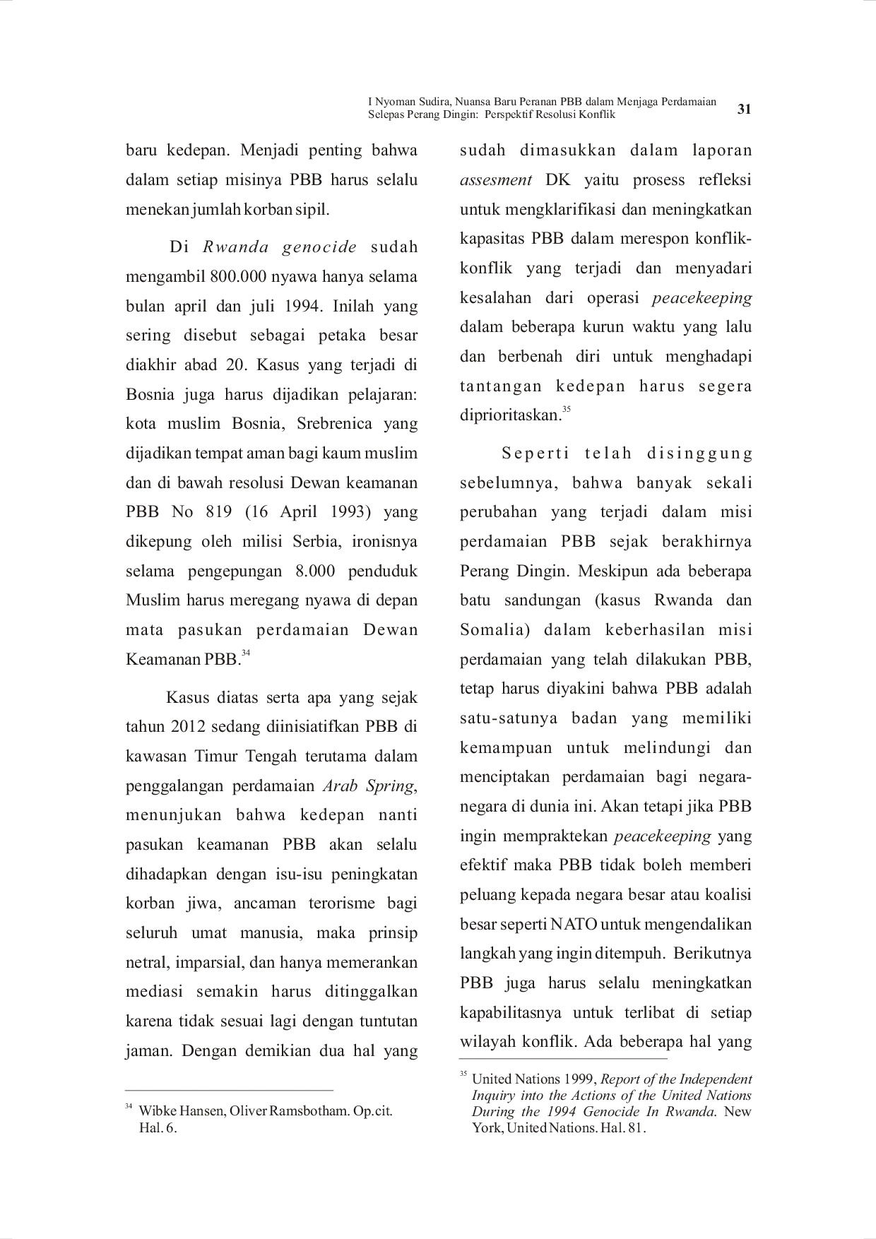 juris Nuansa Baru Peranan PBB dalam Menjaga Perdamaian Selepas Perang Dingin Perspektif Resolusi Konflik