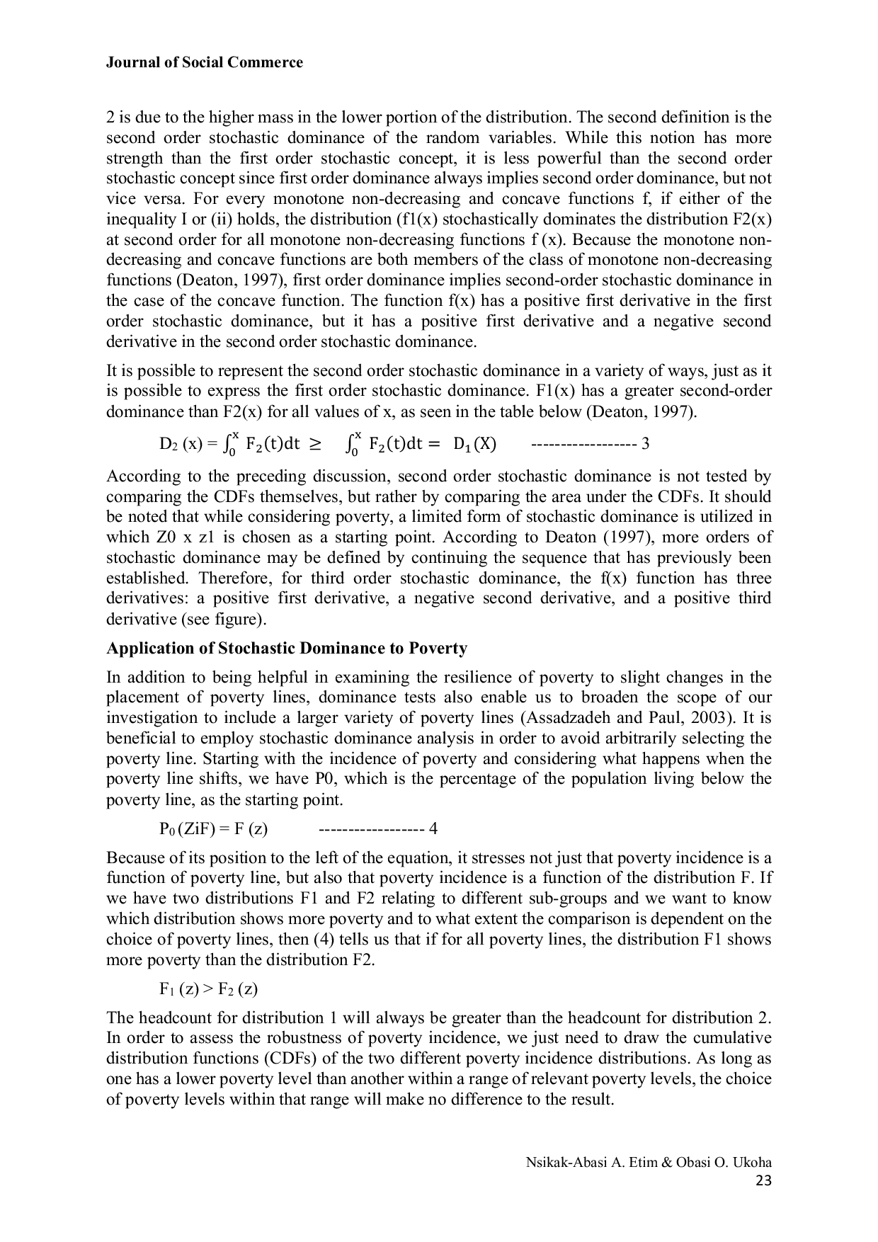 JURIS Robustness of the Poverty Measures Evidence from Farm Households in Akwa Ibom State Nigeria