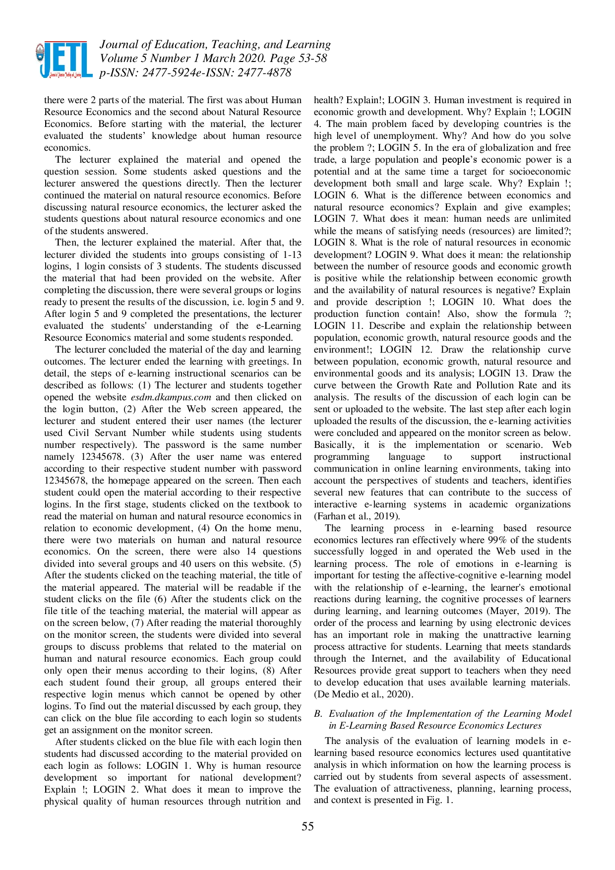 juris Development of E Learning Based Resource Economics Lecture Model in Facing Industrial Revolution 4 0