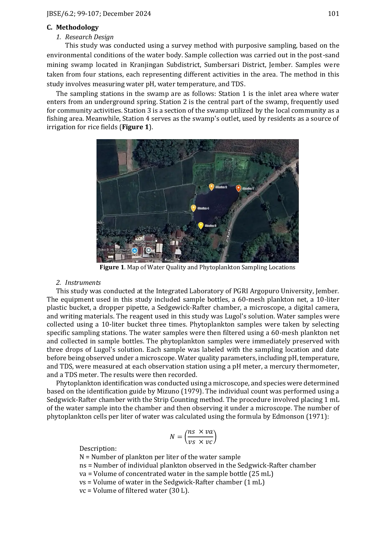 JURIS Phytoplankton Composition and Abundance as an Indicator of Water Quality in The Post Sand Mining Swamp of Kranjingan Jember