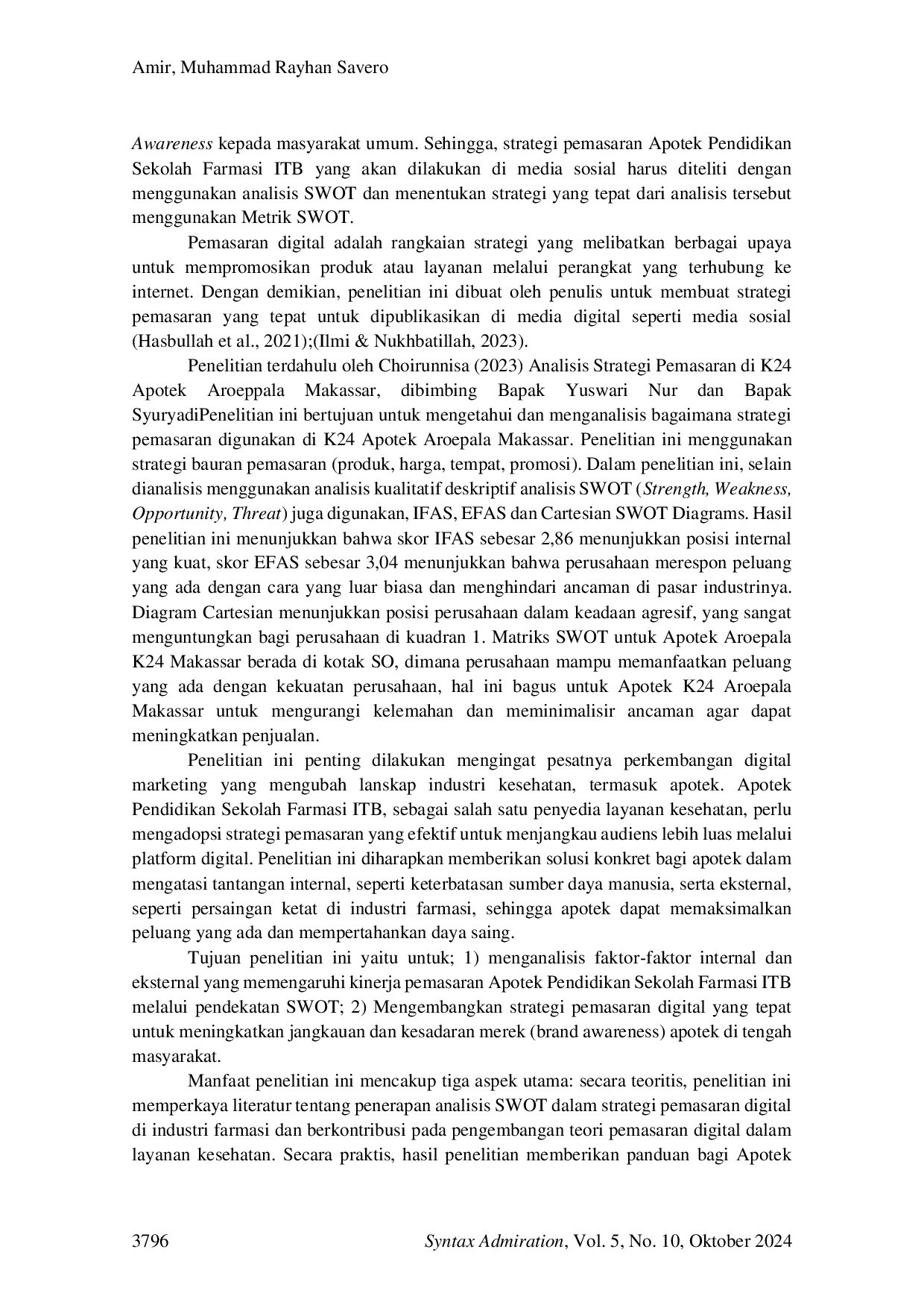 JURIS Analisis Strategi Pemasaran Digital pada Apotek Pendidikan Sekolah Farmasi ITB