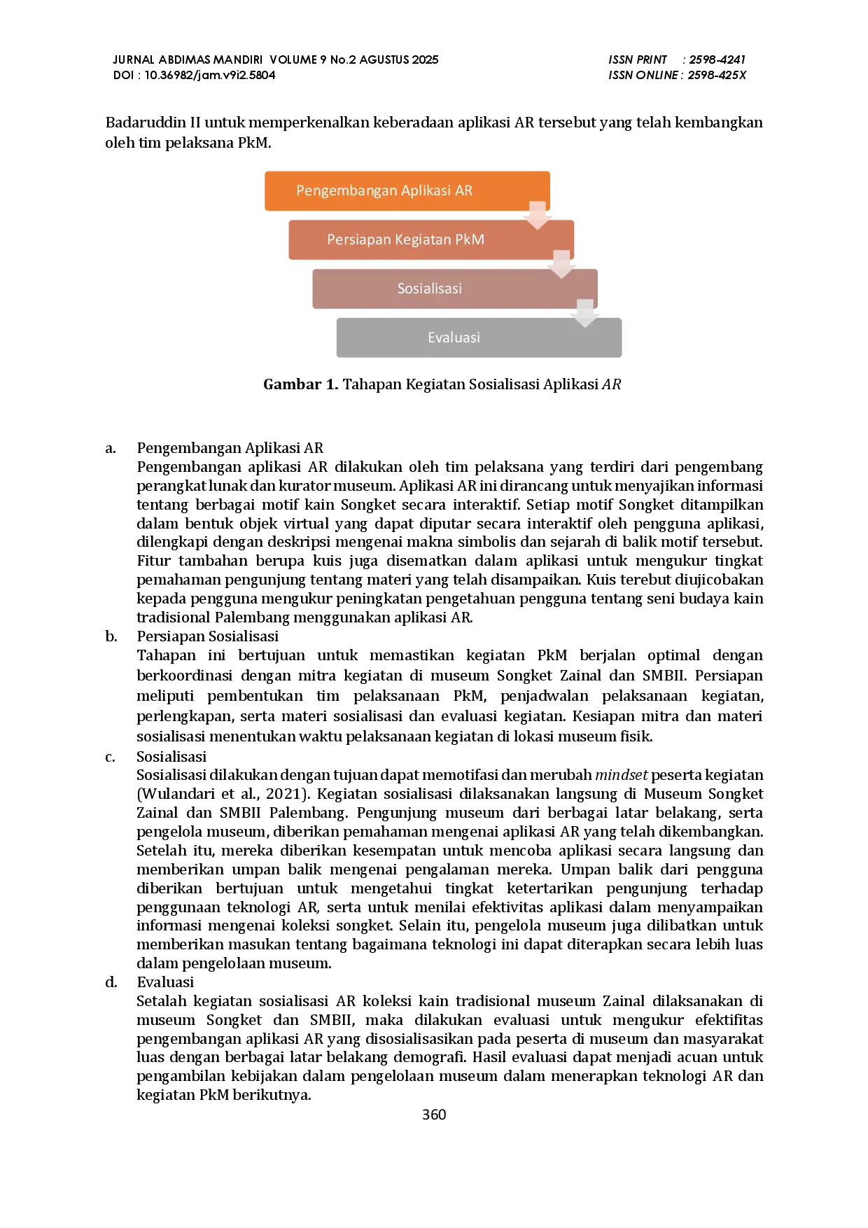 juris Sosialisasi Augmented Reality Koleksi Kain Tradisional Museum Songket di Palembang