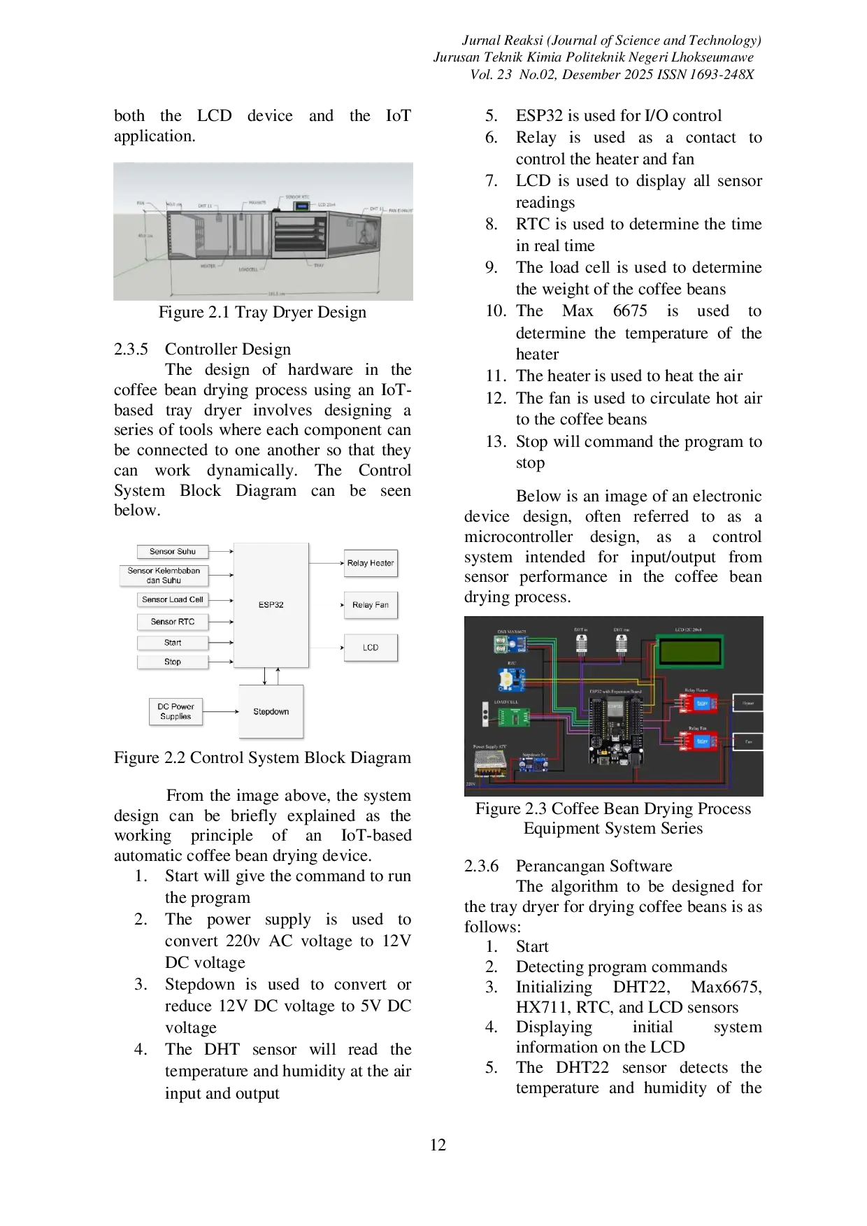 JURIS IMPLEMENTATION OF THE INTERNET OF THINGS IoT SYSTEM FOR THE COFFEE BEAN DRYING PROCESS USING A TRAY DRYER