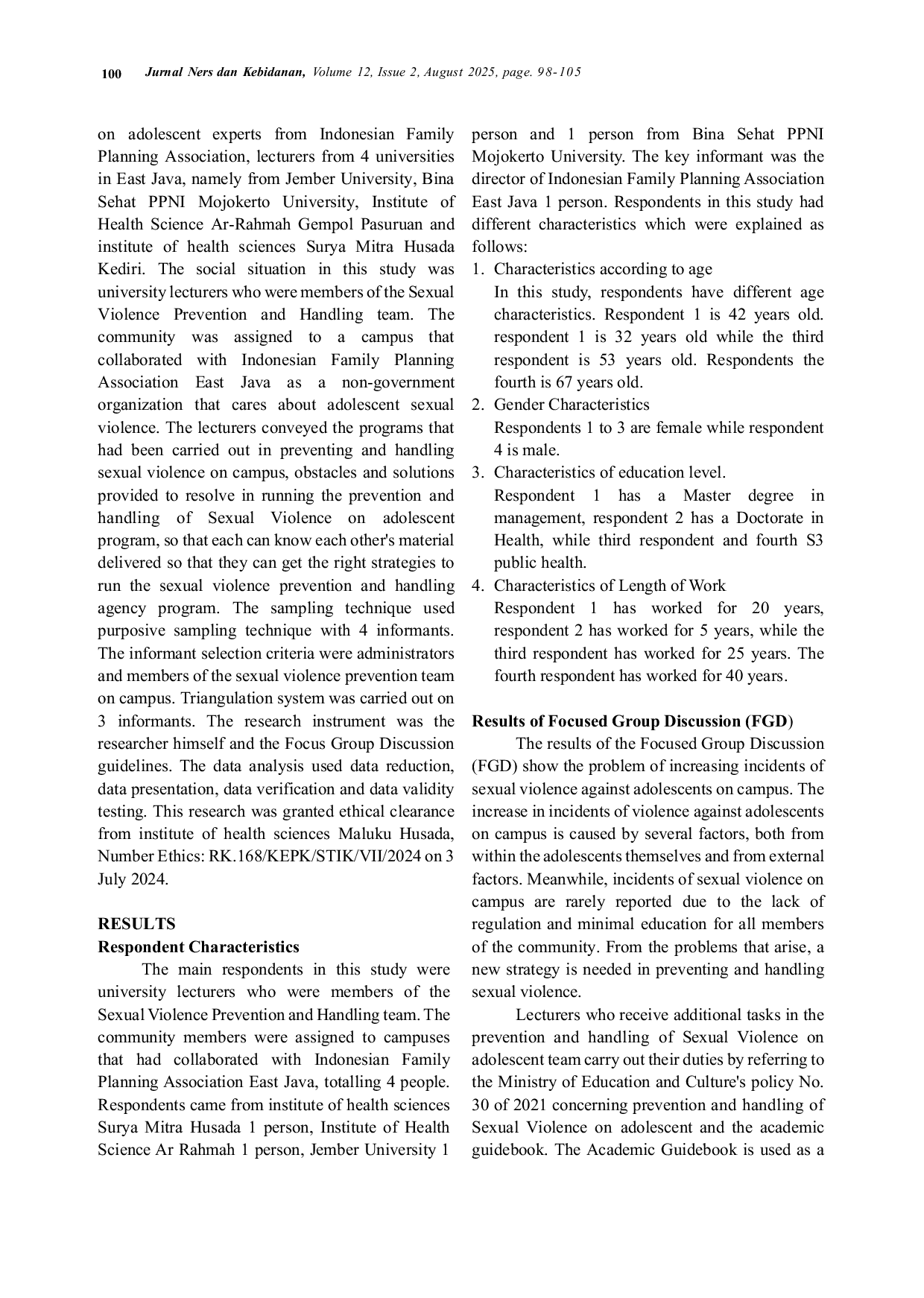 JURIS Colaboration Strategy on Prevention and Handling of Sexual Violence on Adolescents between Indonesian Family Planning Association