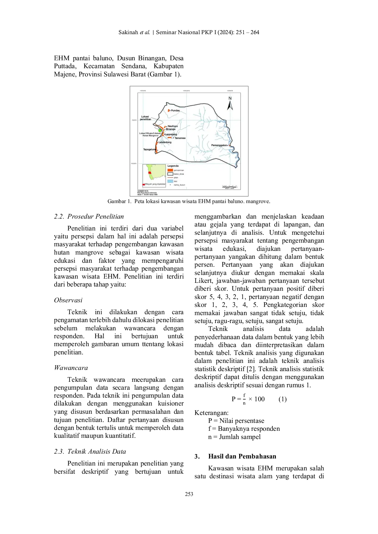 JURIS Persepsi Masyarakat terhadap Pengembangan Wisata Edukasi Hutan Mangrove EHM di Pantai Baluno Kecamatan Sendana Kabupaten Majene Sulawesi Barat