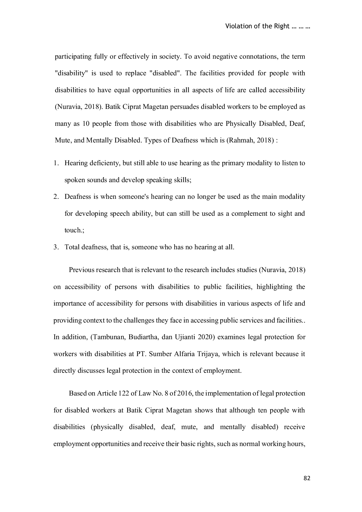 JURIS Violation of the Right to Decent Work for Persons with Disabilities