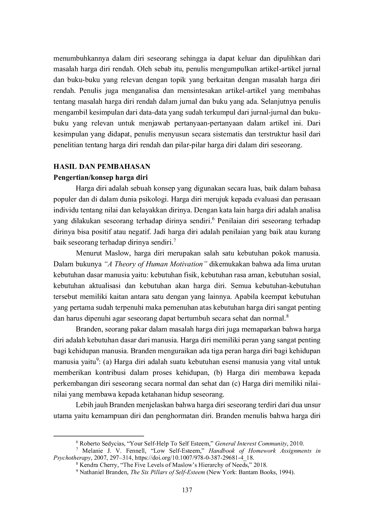 JURIS Membangun pilar pilar harga diri hamba Tuhan yang memiliki low self esteem