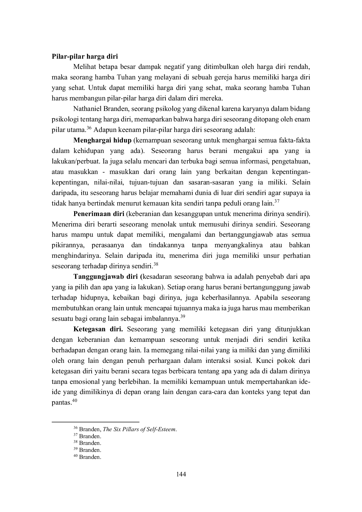 JURIS Membangun pilar pilar harga diri hamba Tuhan yang memiliki low self esteem