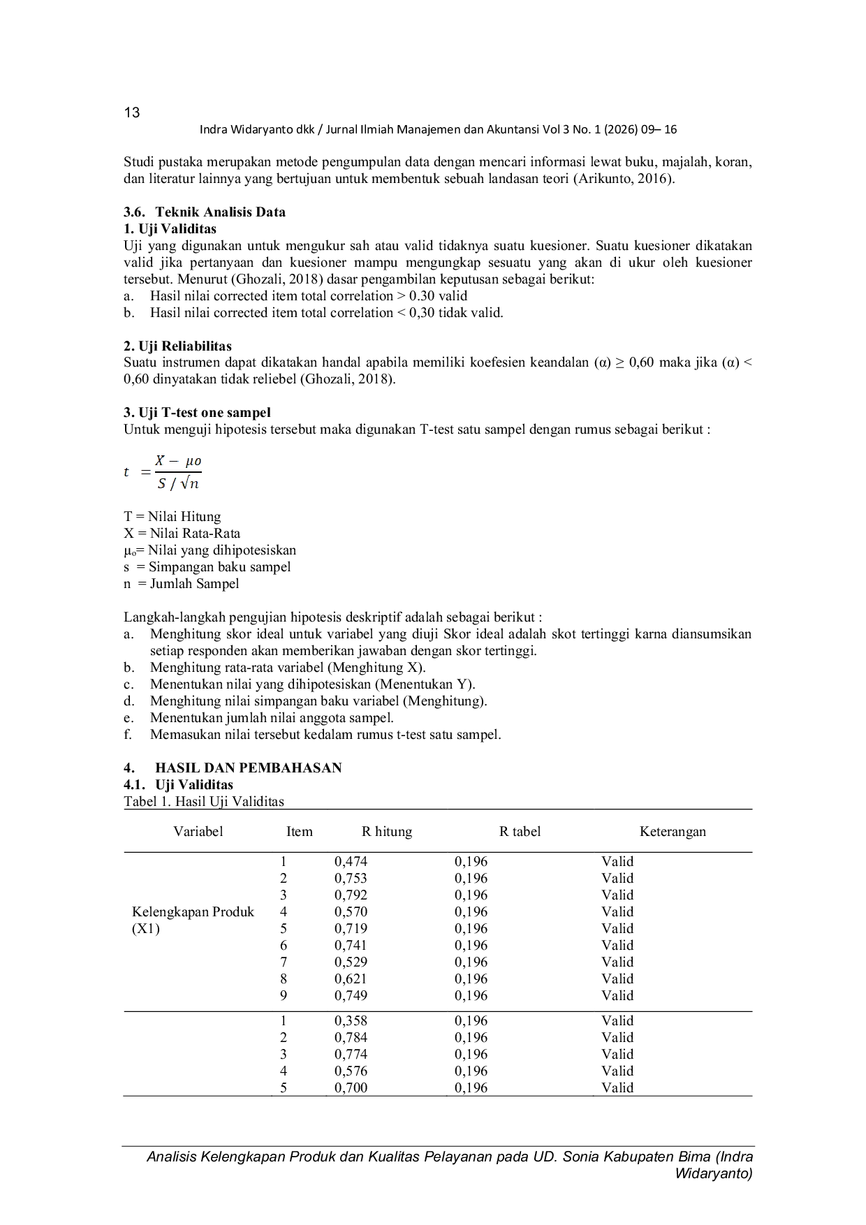 JURIS Analisis Kelengkapan Produk Dan Kualitas Pelayanan Pada Ud Sonia Kabupaten Bima