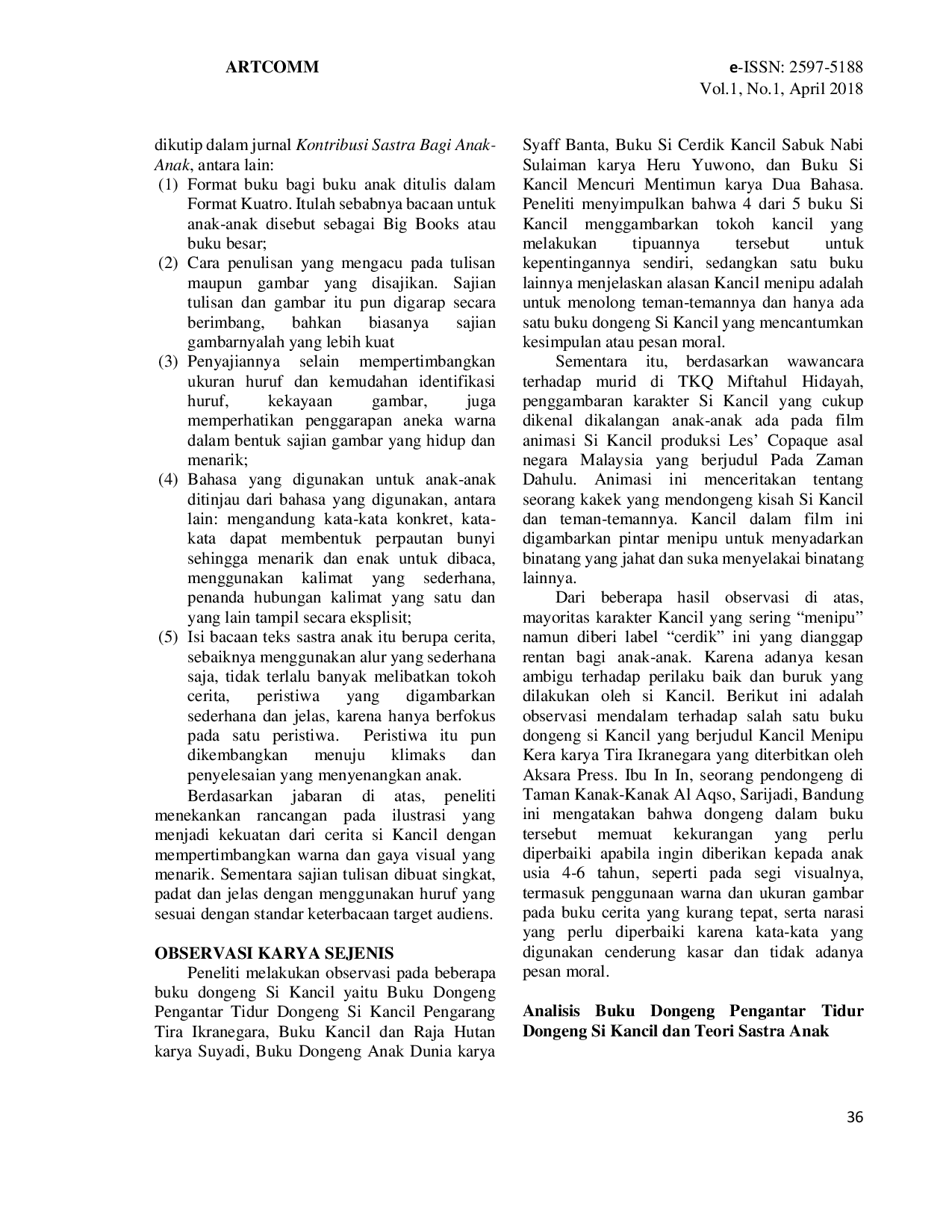 JURIS Perancangan Ilustrasi Dongeng Si Kancil dan Si Kera untuk Anak Usia 4 6 Tahun