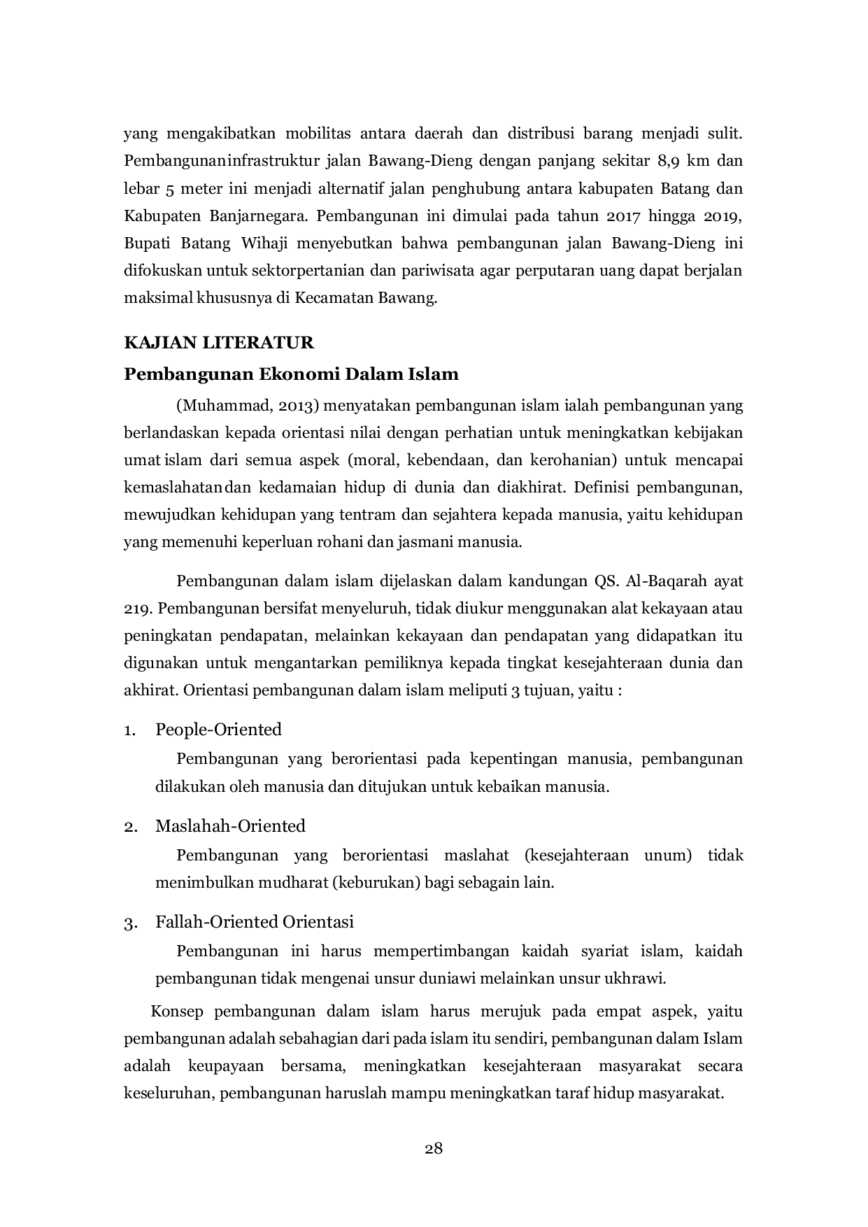 JURIS Analisis Dampak Pembangunan Infrastruktur Jalan Bawang Dieng Pada Pertumbuhan Ekonomi Masyarakat Perspektif Ekonomi Islam