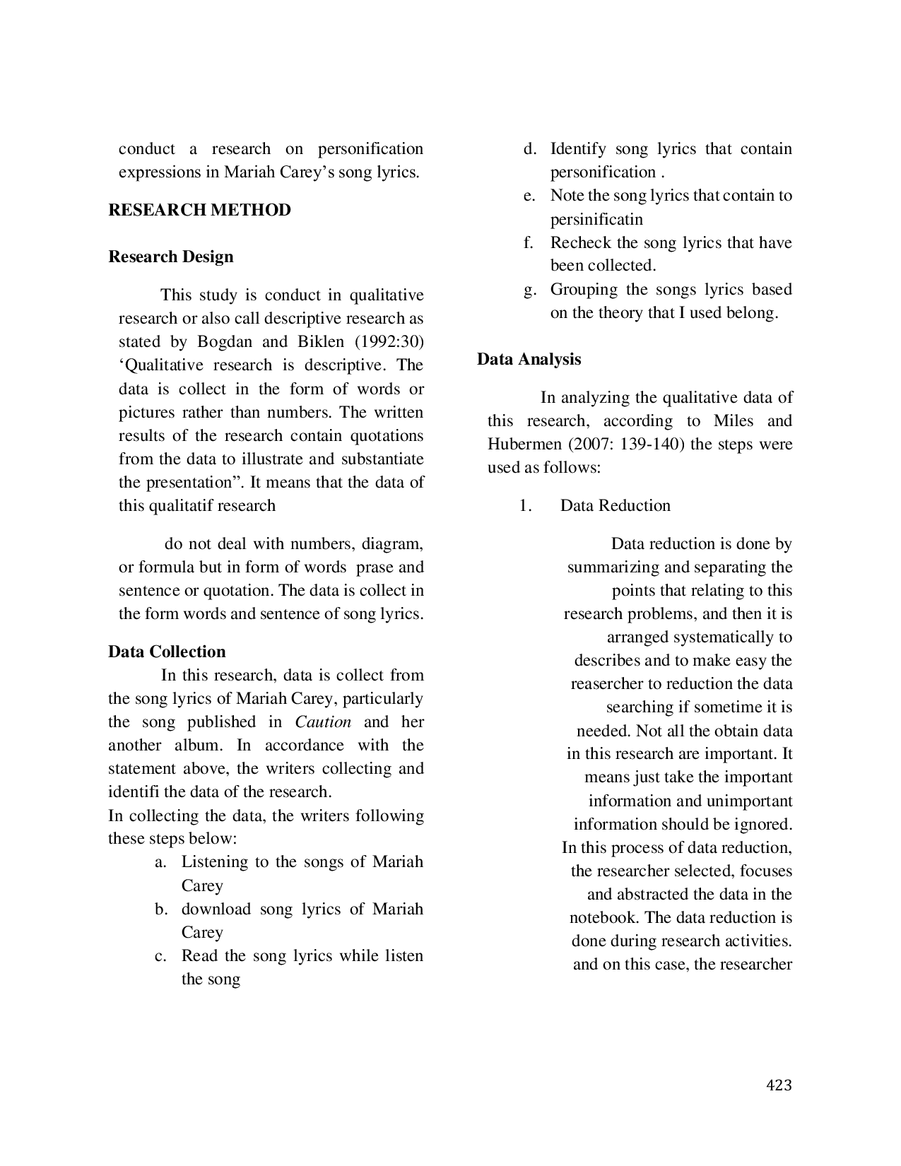 JURIS Personification In Mariah Carey S Song Lyrics