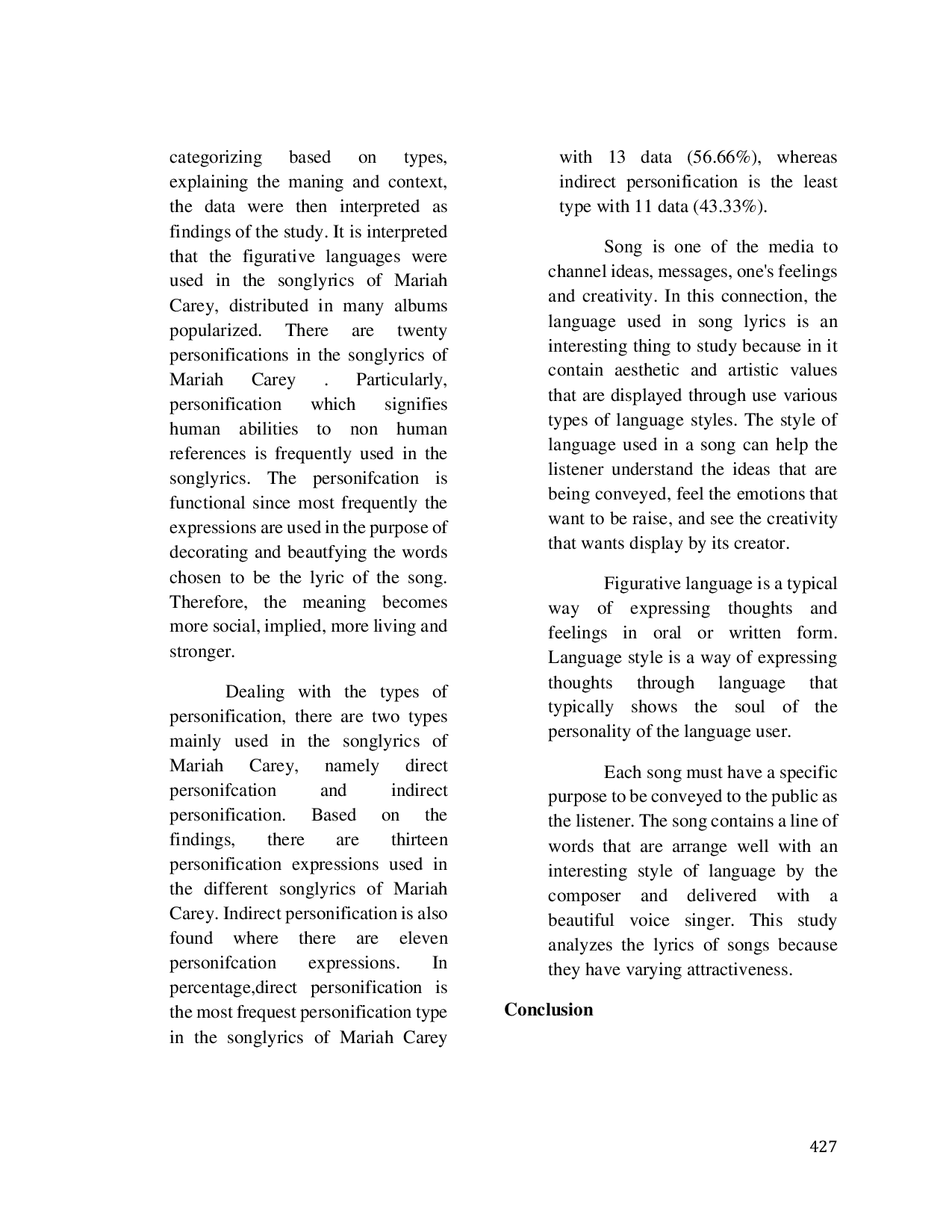 JURIS Personification In Mariah Carey S Song Lyrics