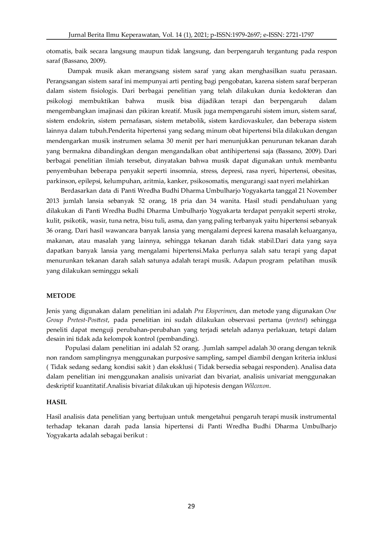 JURIS Pengaruh Terapi Musik Instrumental Terhadap Tekanan Darah Pada Lansia Hipertensi