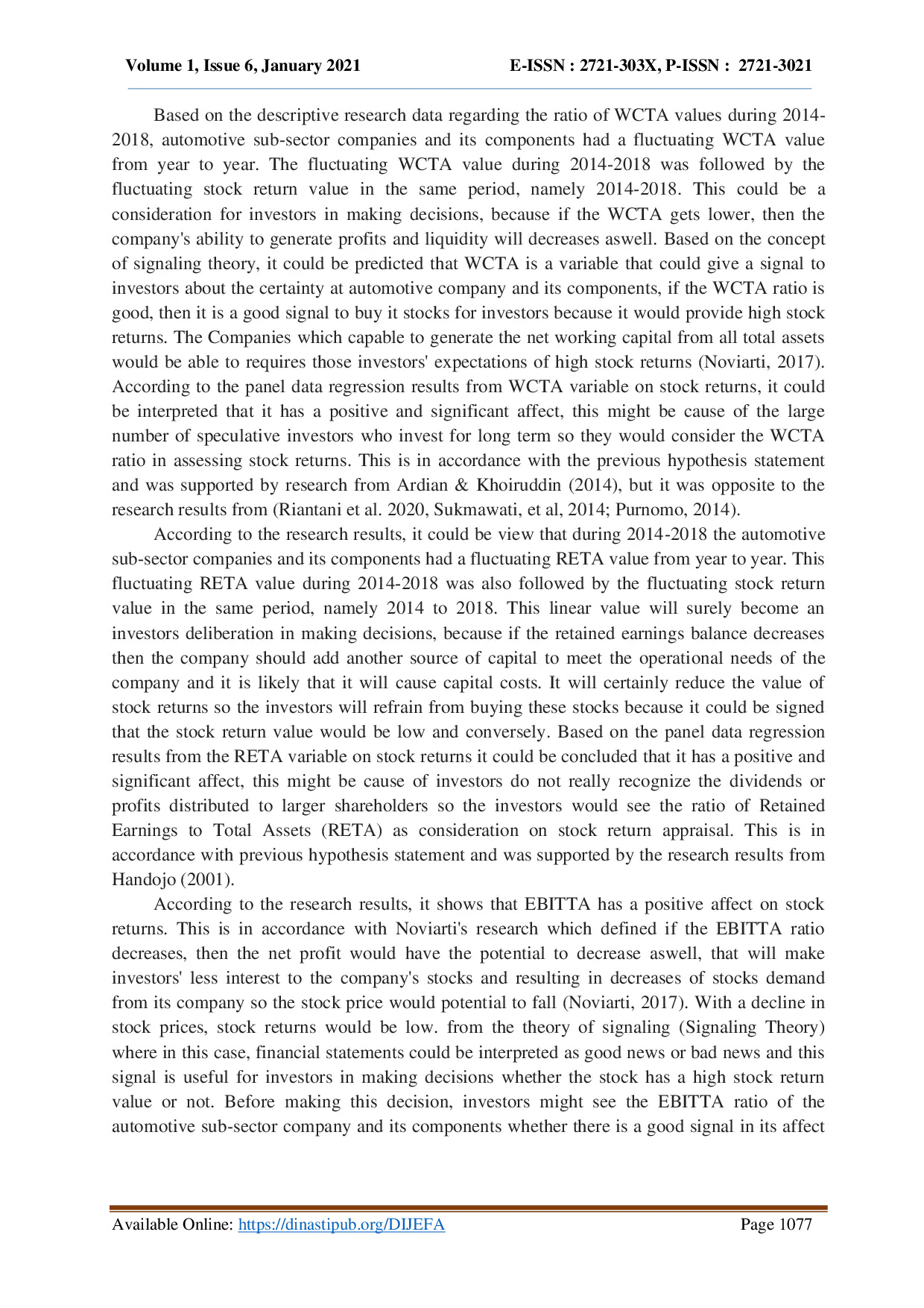 juris The Impact From Financial Ratios On Altman Z Scores Model Towards Stocks Return Study In Automotive Subsector Companies And Its Components That Listed On Indonesia Stock Exchange