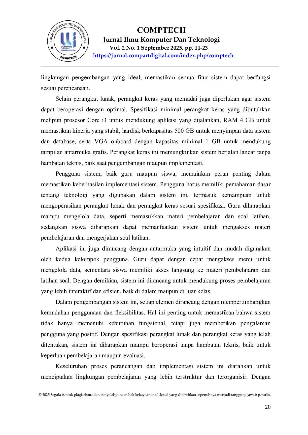 JURIS Perancangan Aplikasi Pengenalan Hardware Komputer Berbasis Android di SMP Kesatria Medan