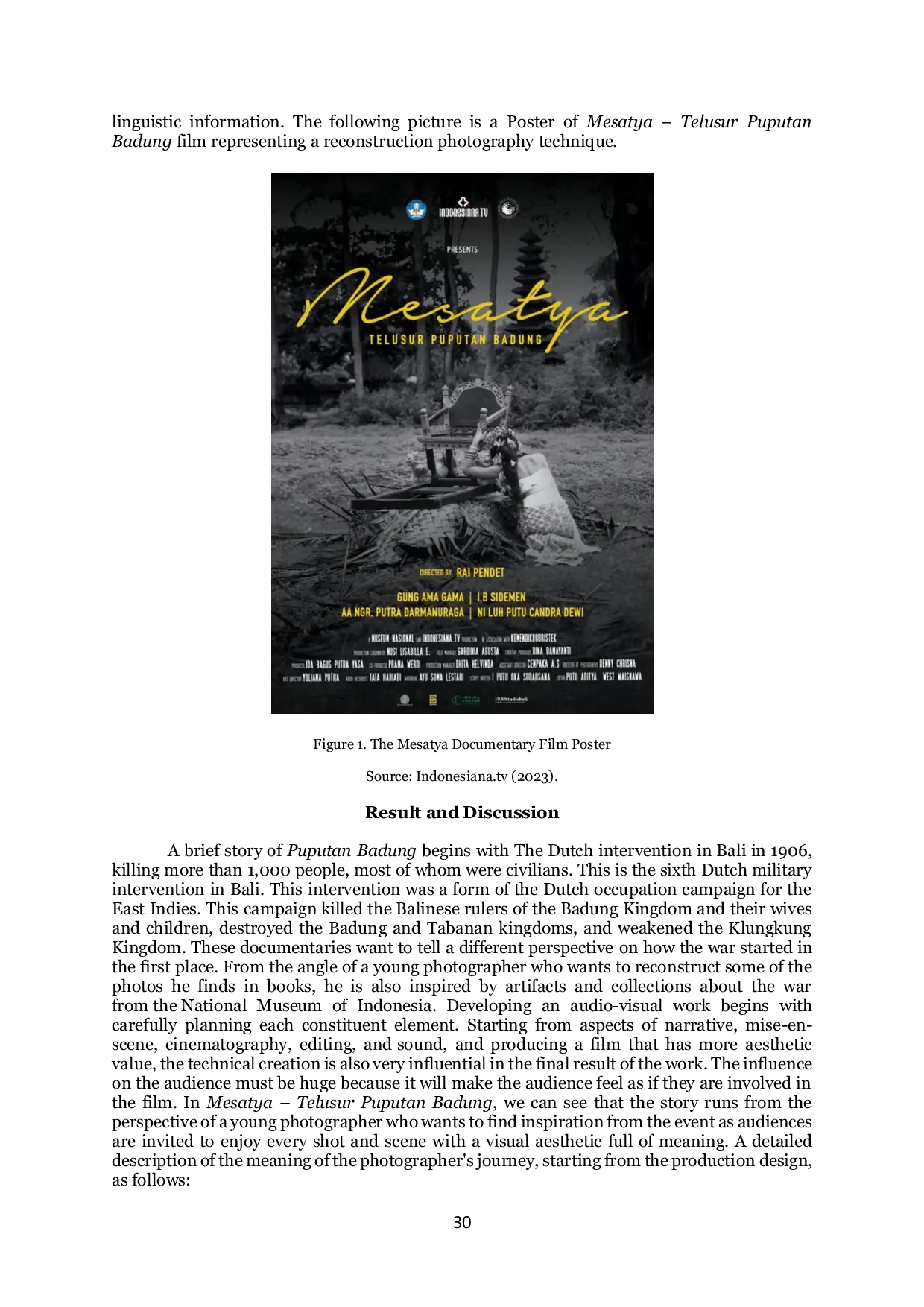 JURIS The Story of Young Photographer in Mesatya Telusur Puputan Badung Documentary Film