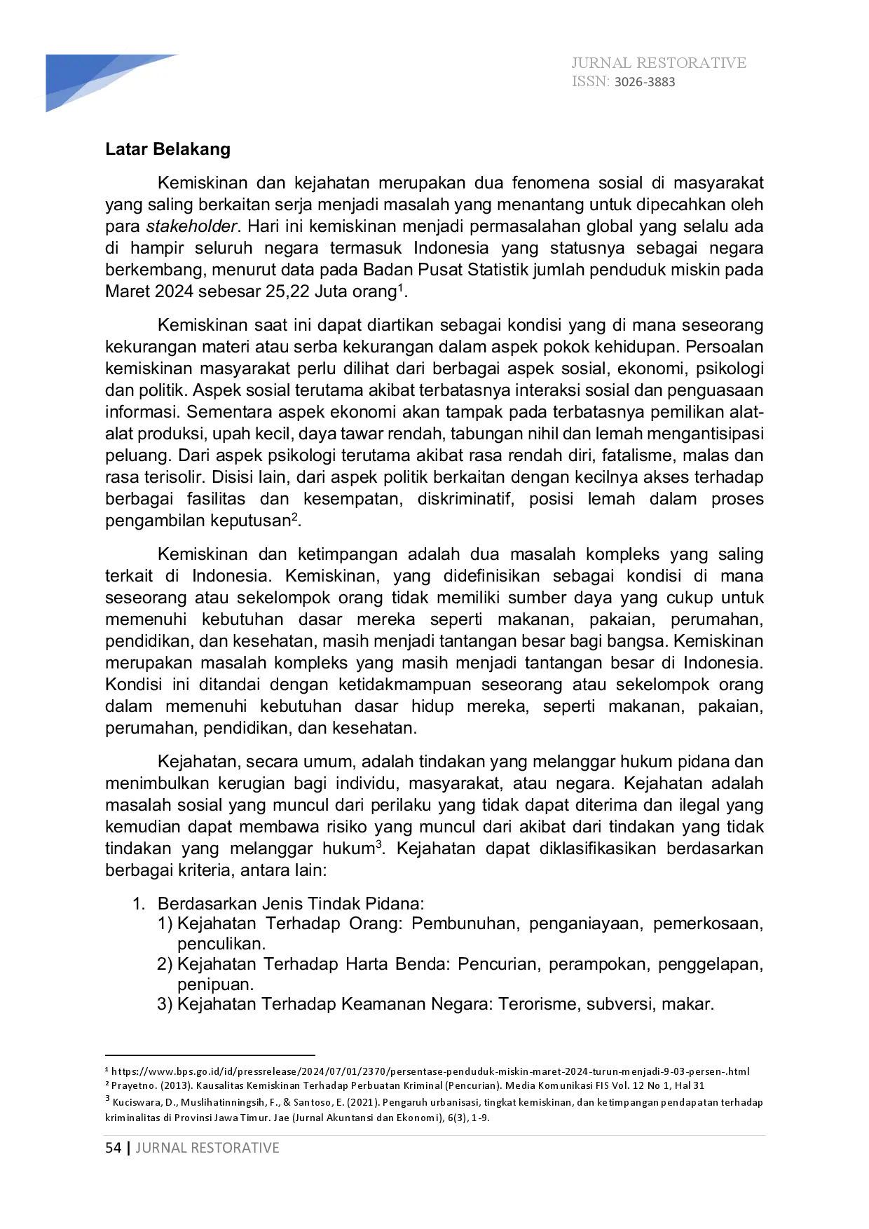 juris Hubungan Antara Kemiskinan dan Kejahatan Analisis Kriminologis dan Implikasinya terhadap Hukum Pidana