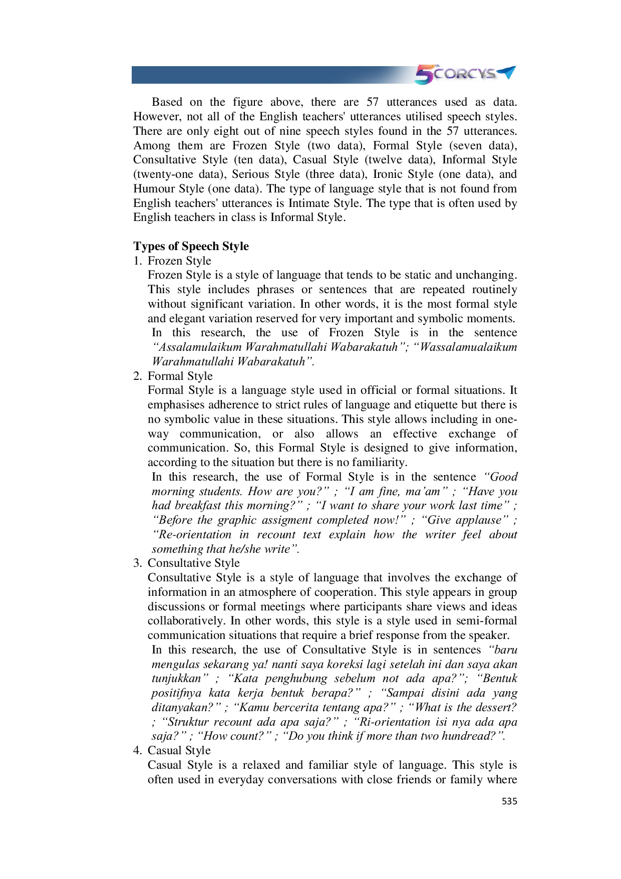 JURIS Gaya Komunikasi Guru pada Kelas EFL di SMAN Jogoroto