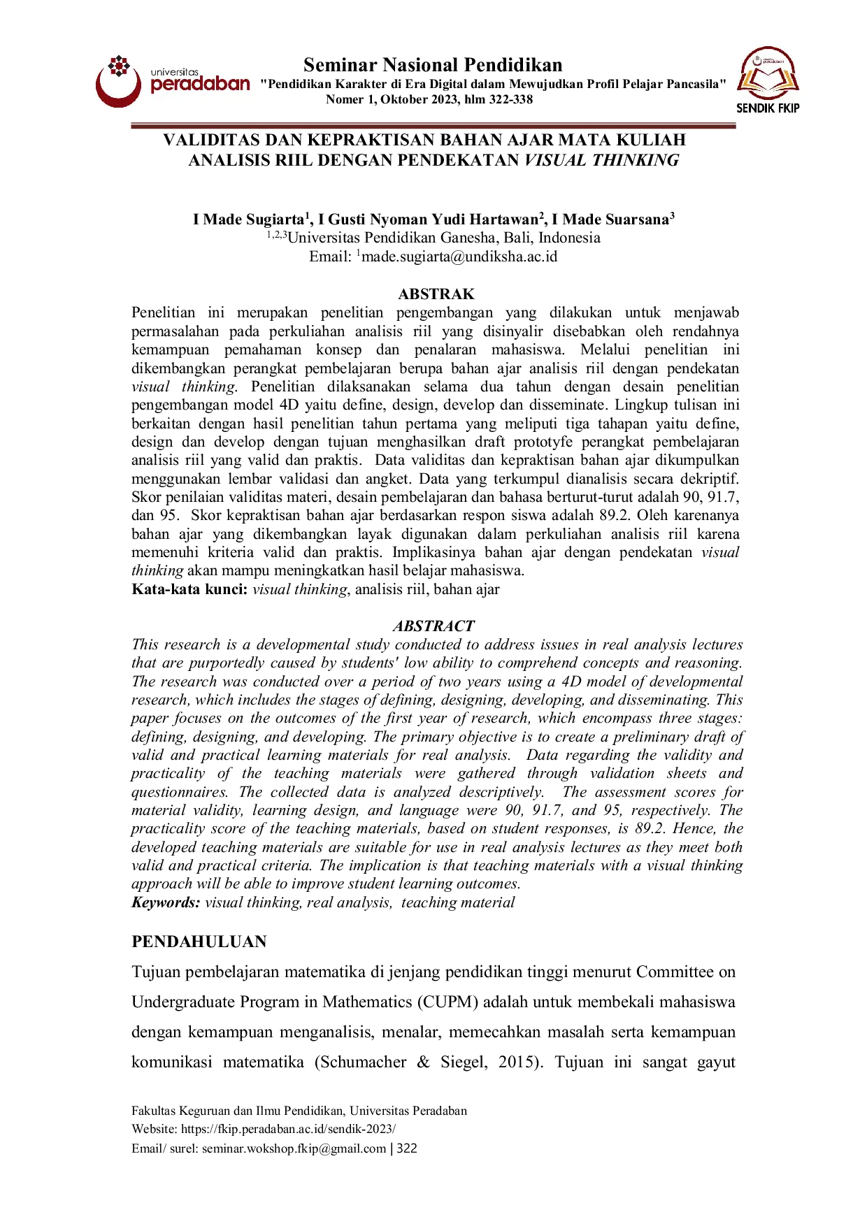 JURIS Validitas Dan Kepraktisan Bahan Ajar Mata Kuliah Analisis Riil Dengan Pendekatan Visual Thinking