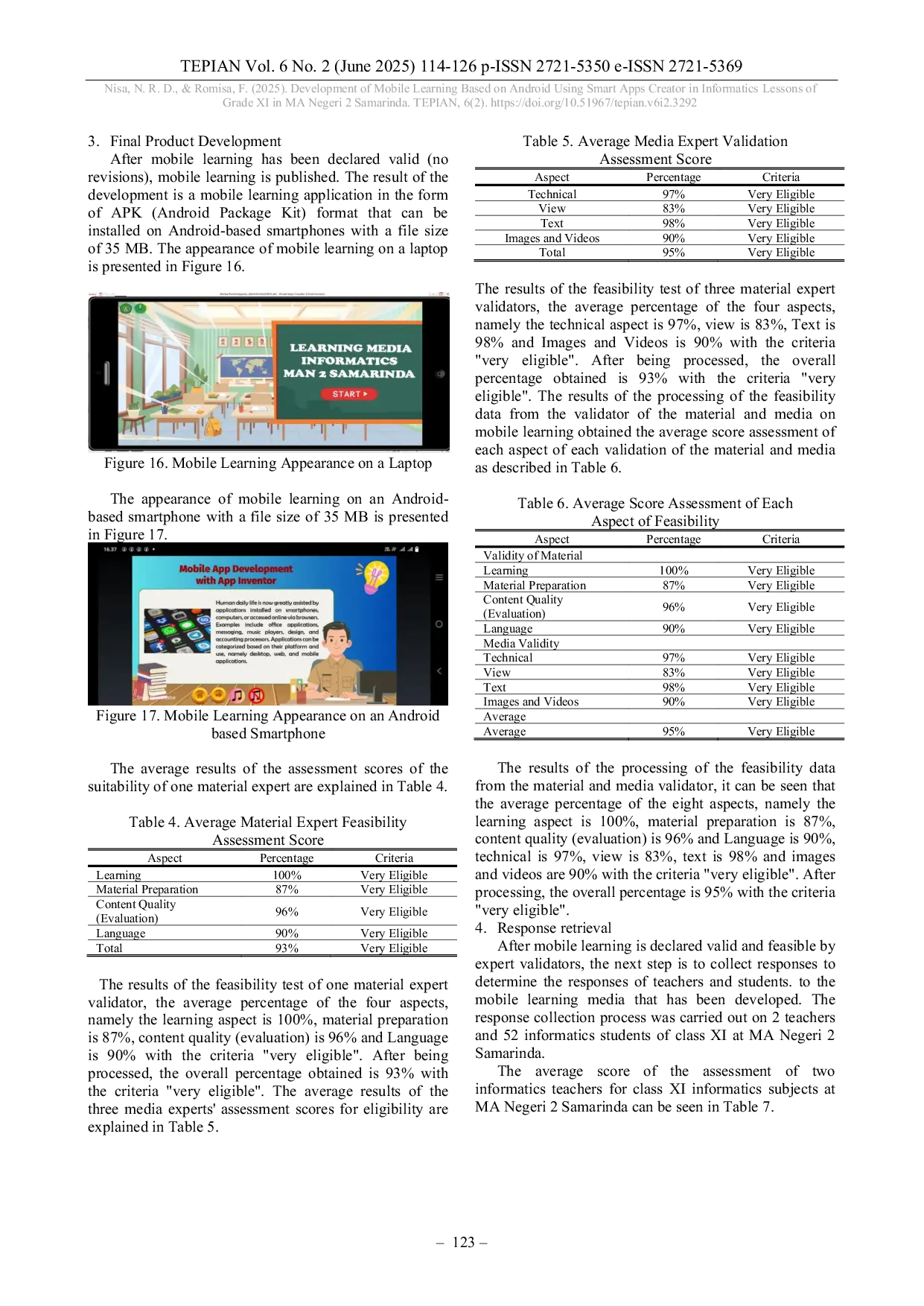 JURIS Development of Mobile Learning Based on Android Using Smart Apps Creator in Informatics Lessons of Grade XI in MA Negeri 2 Samarinda