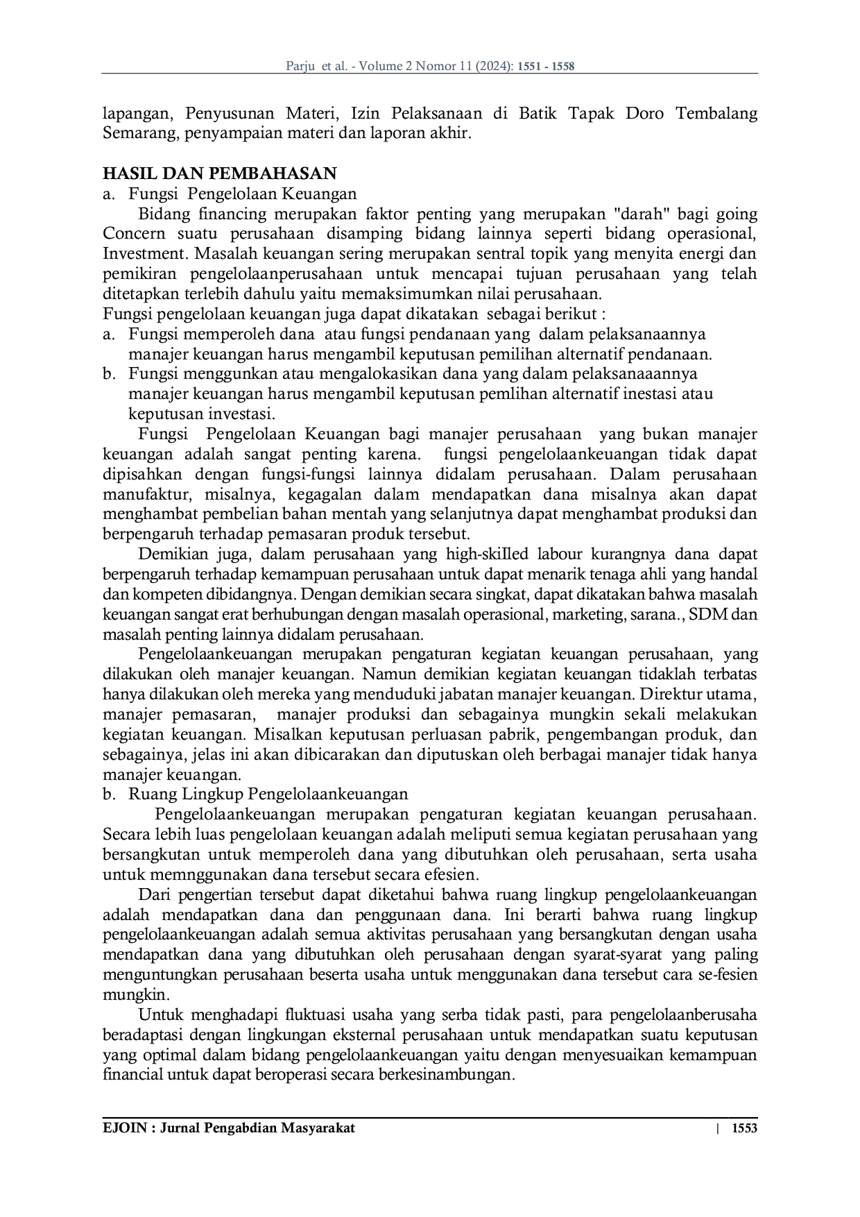 JURIS Inovasi Pengelolaan Keuangan Pada Wirasusaha Batik Tapak Doro Kota Semarang