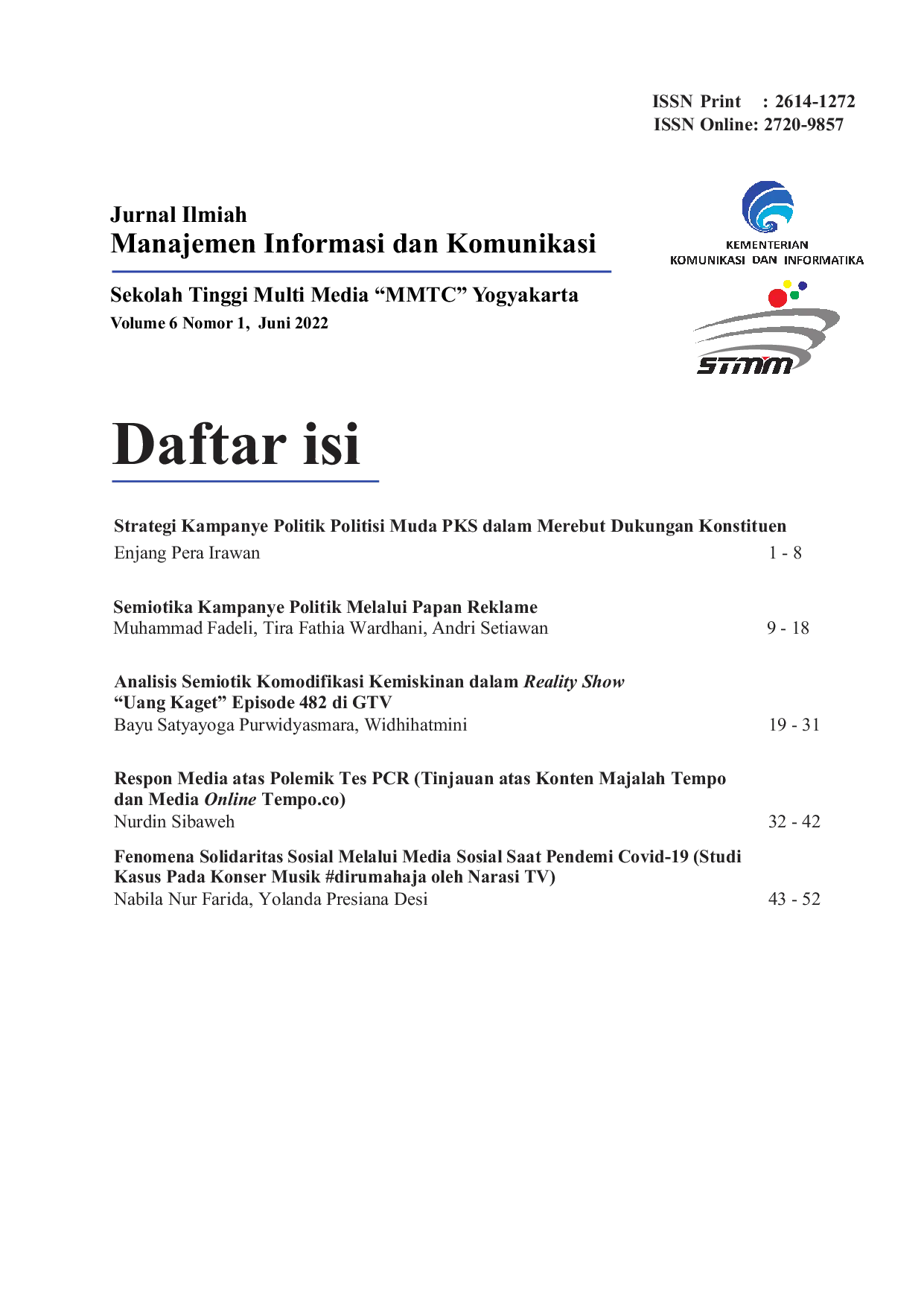 JURIS Cover depan cover belakang cover dalam Halaman Redaksi Daftar Isi