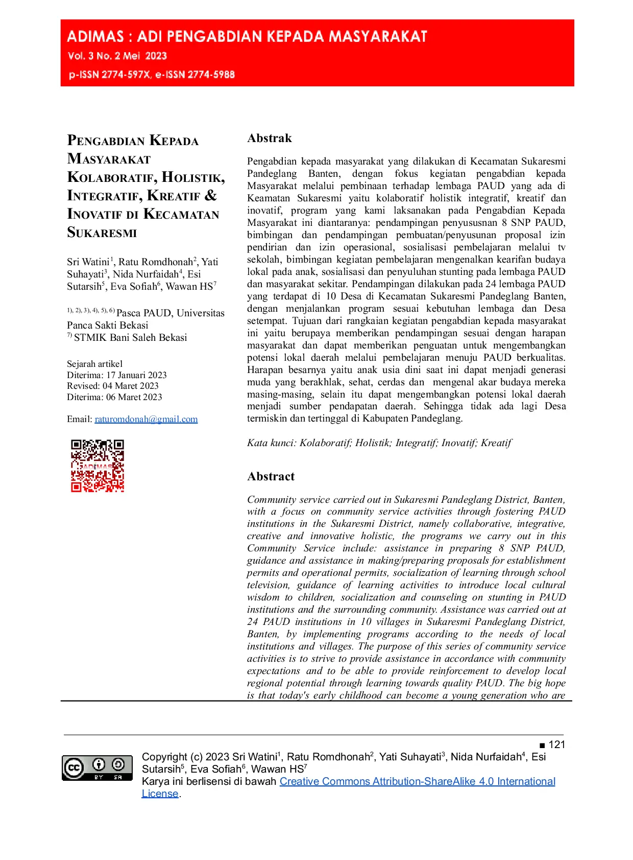 JURIS Pengabdian Kepada Masyarakat Kolaboratif Holistik Integratif Kreatif Inovatif di Kecamatan Sukaresmi