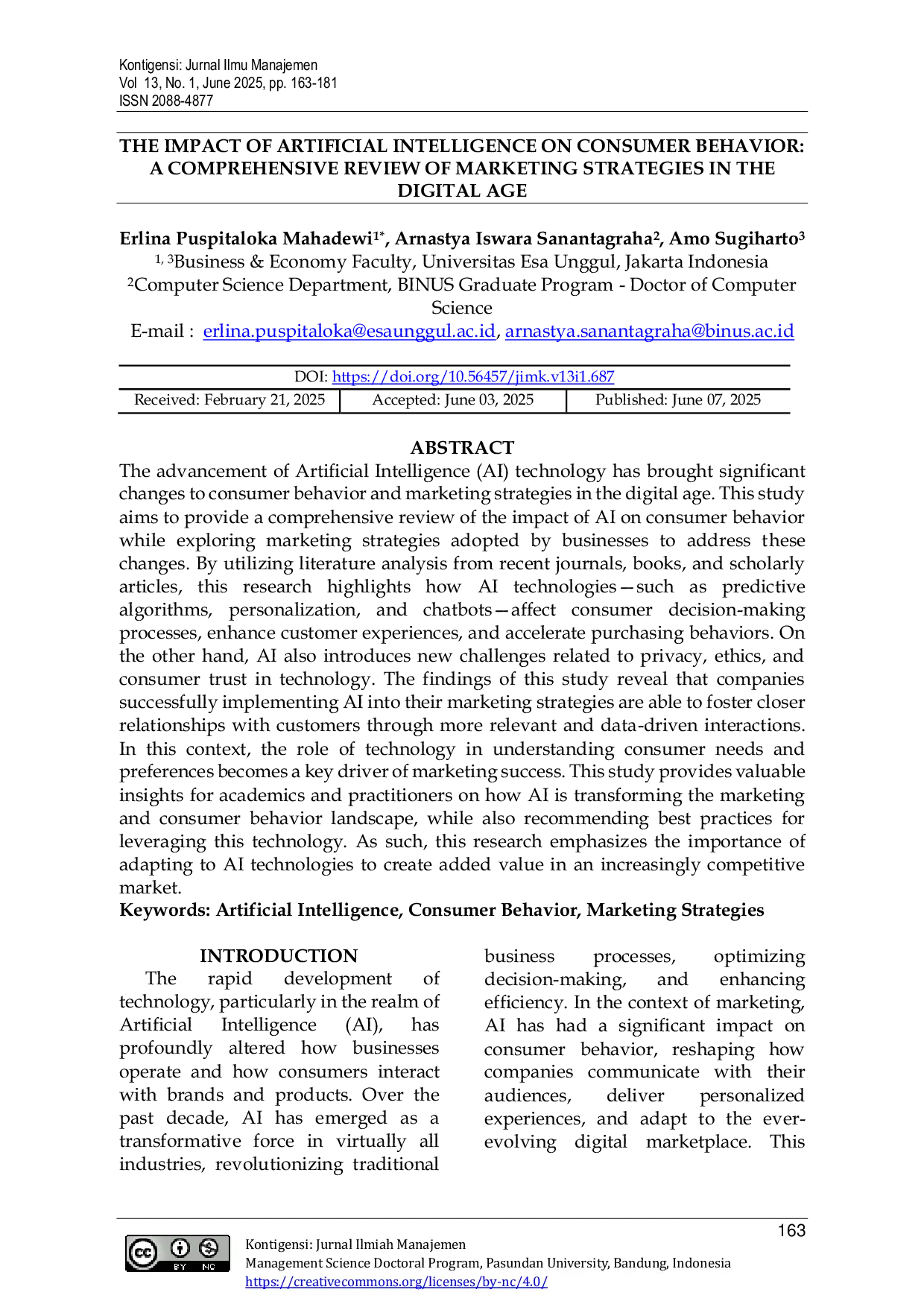 JURIS The Impact Of Artificial Intelligence On Consumer Behavior A Comprehensive Review Of Marketing Strategies In The Digital Age